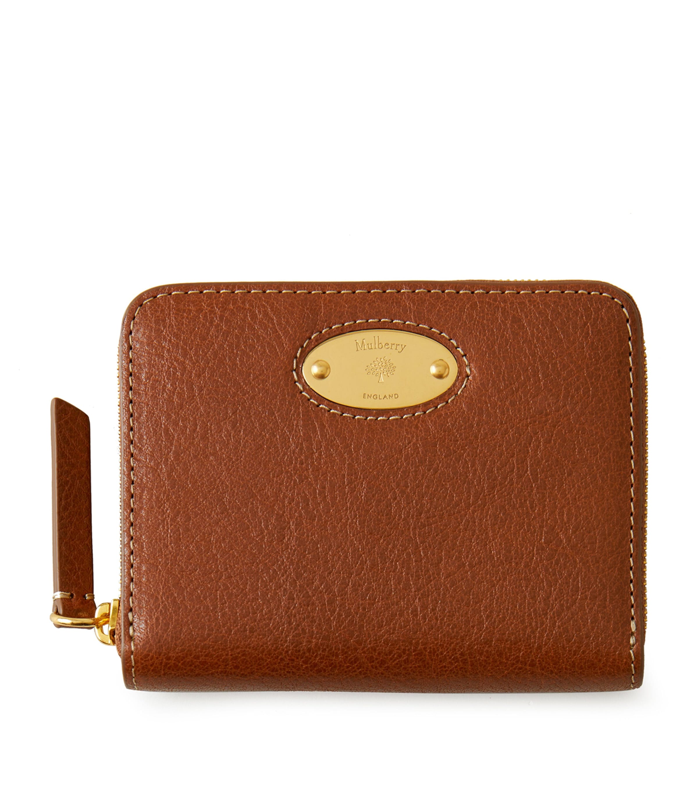 Mulberry Logo Plaque Purse In Oak