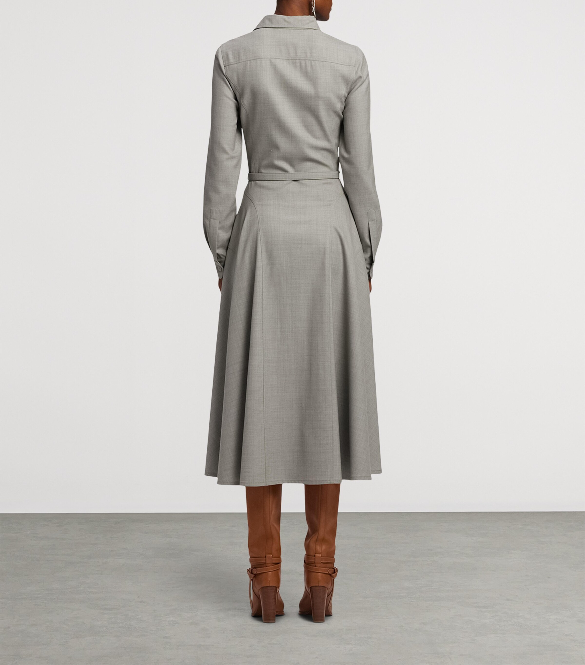 Wool Belted Safford Midi Dress PEARL GREY MELANGE Image 7