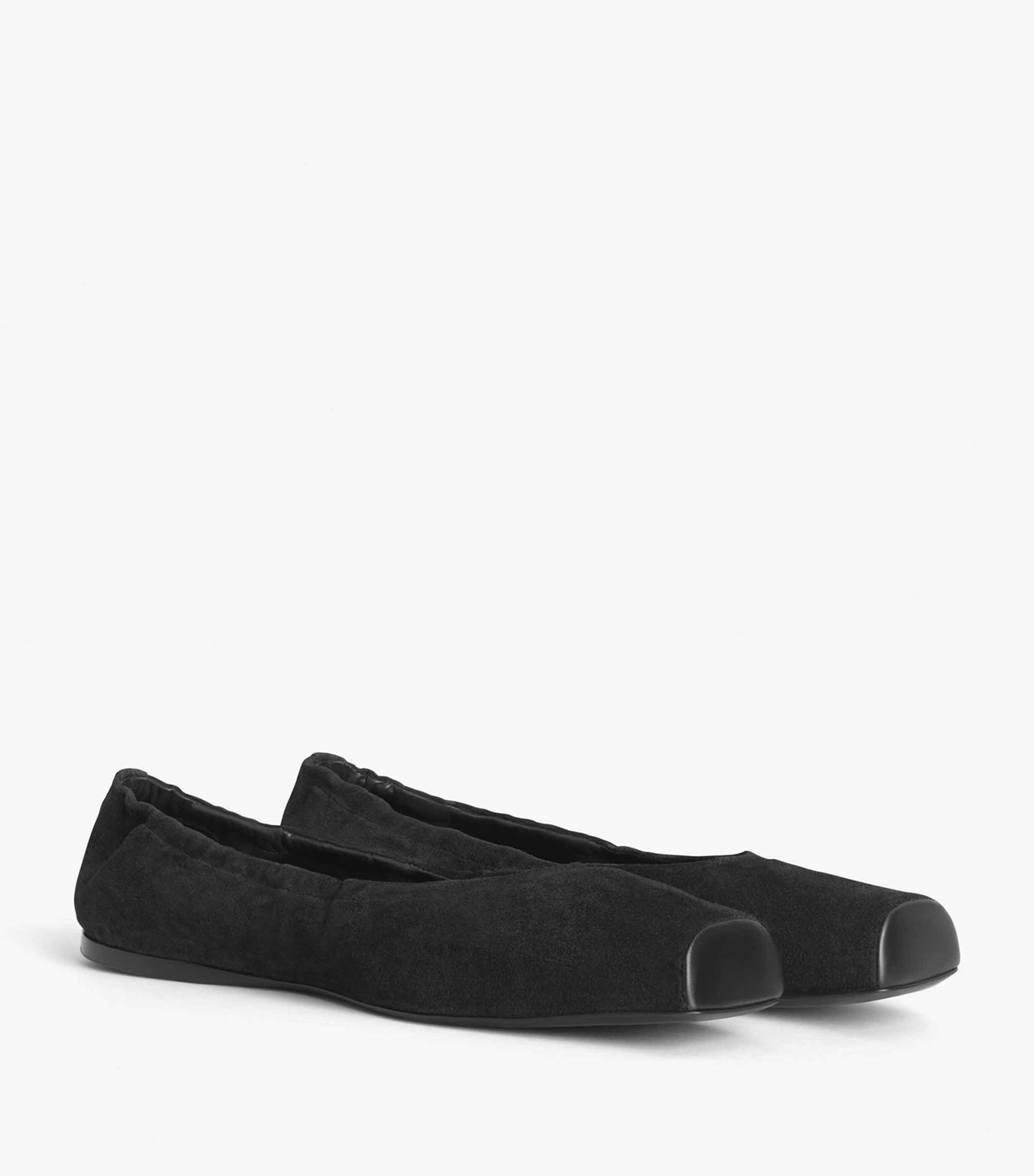 Suede Slip-On Ballet Flats NOIR Image 3