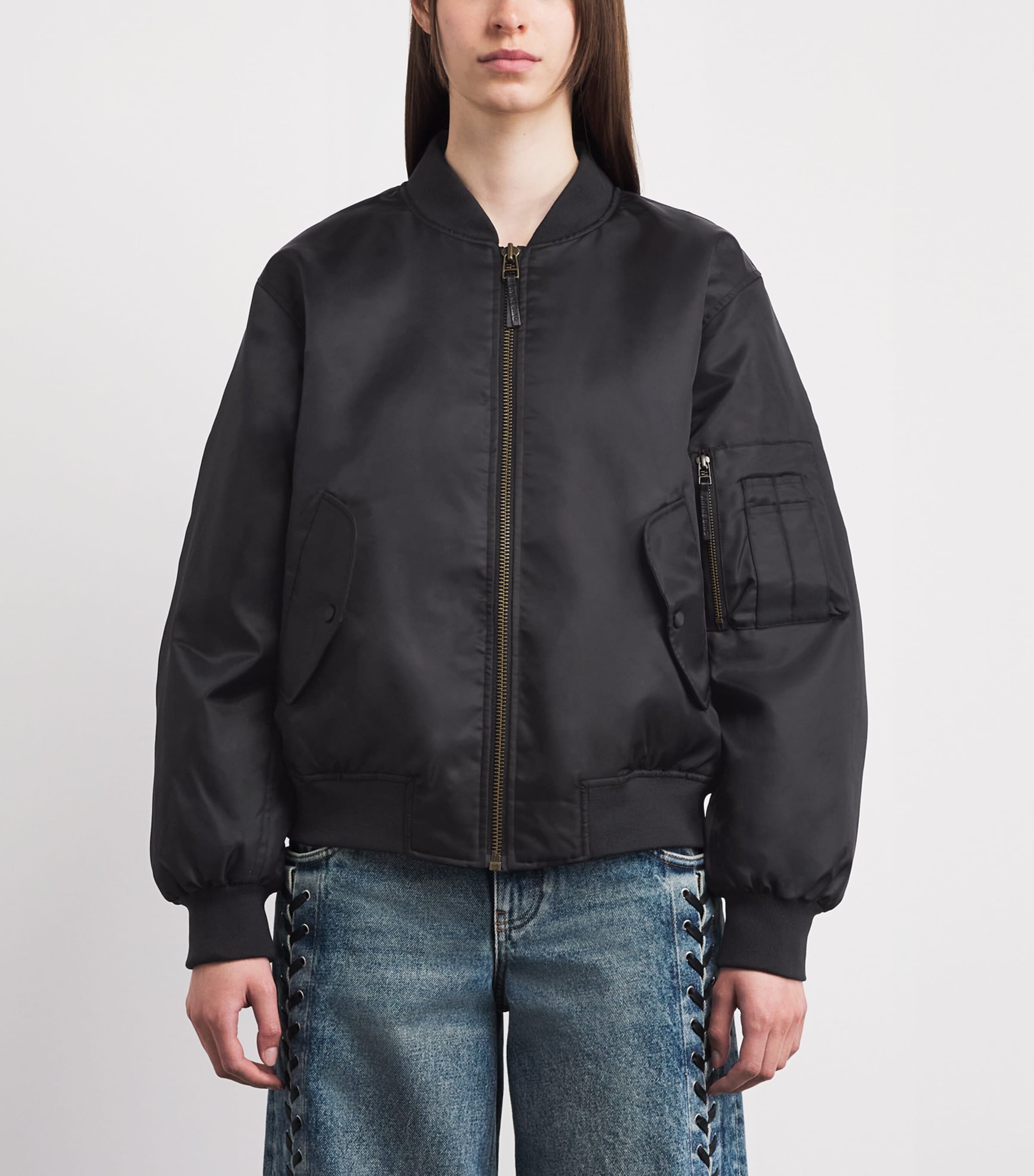 ANINE BING Womens Leon Bomber Jacket Black Image 4