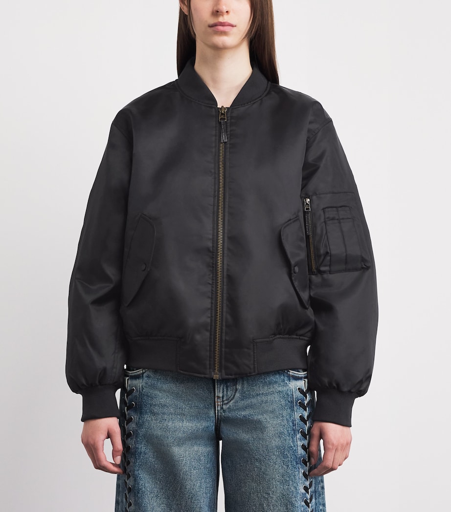 ANINE BING Womens Leon Bomber Jacket Black Image 4
