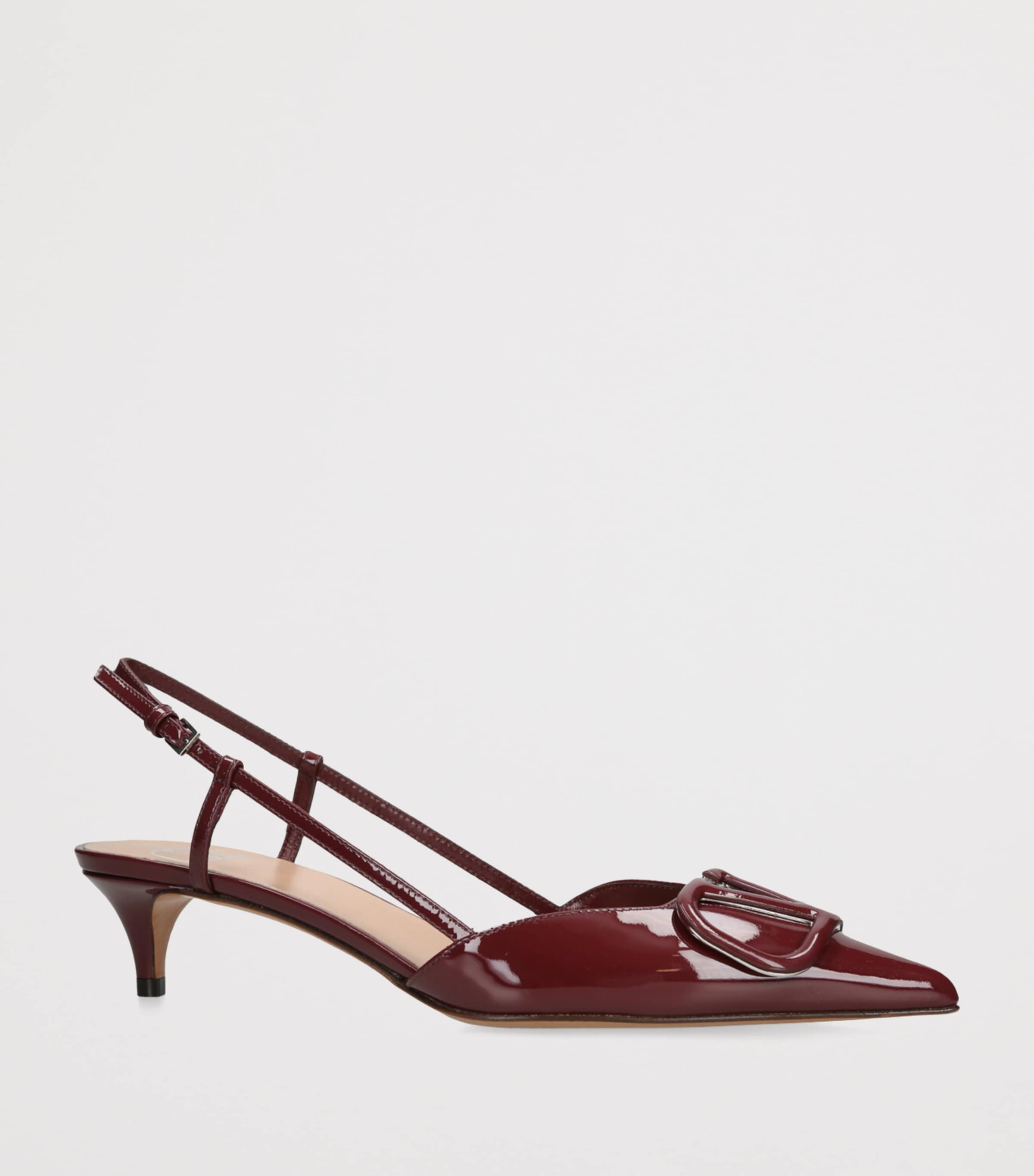 パンプス Valentino Garavani Foliefoliage Pumps In Patent Leather Valentino Garavani Two-tone Lace And Leather Foliefoliage
