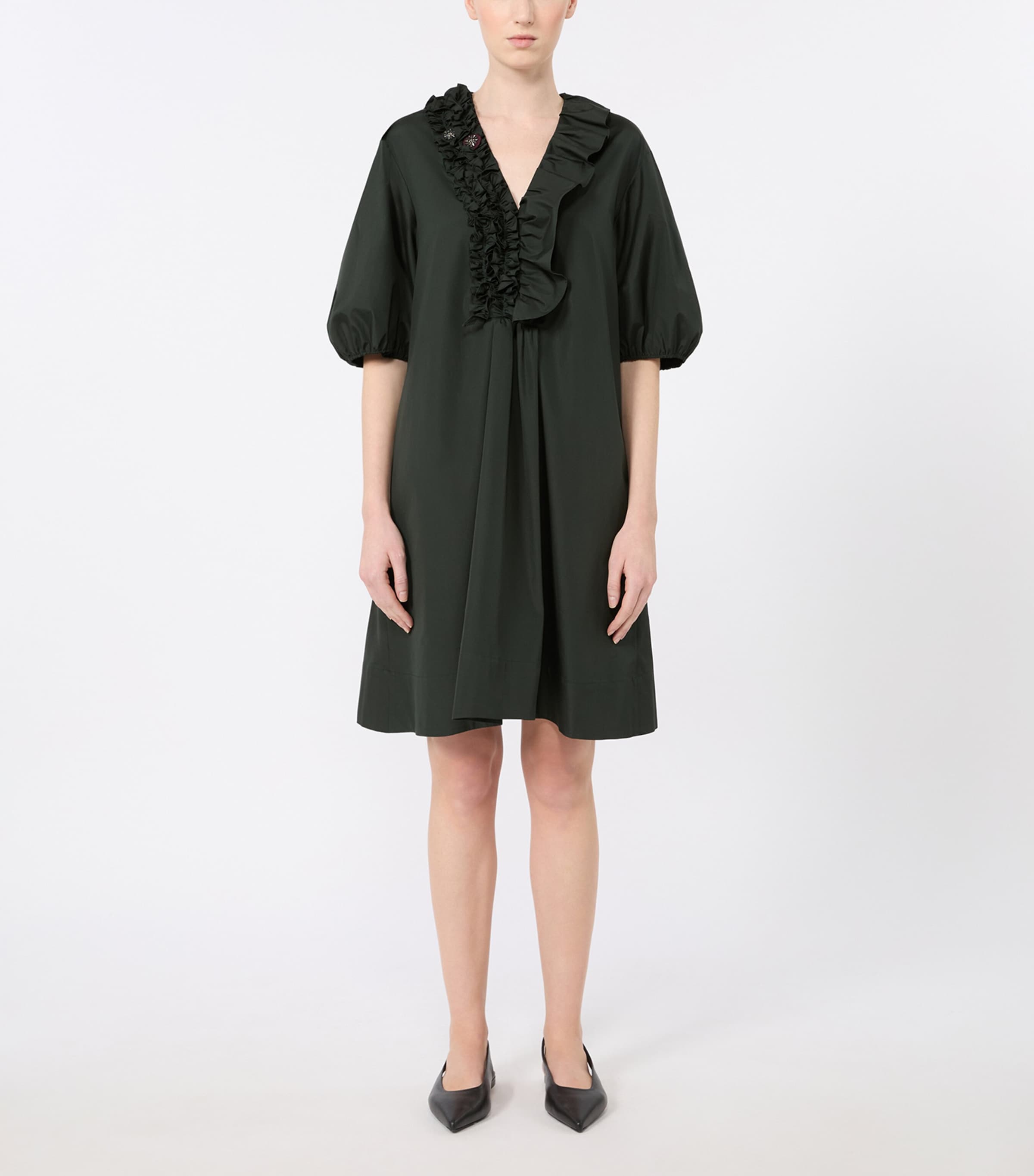 Max Mara Womens Ruffle Mini Dress Green Image 3