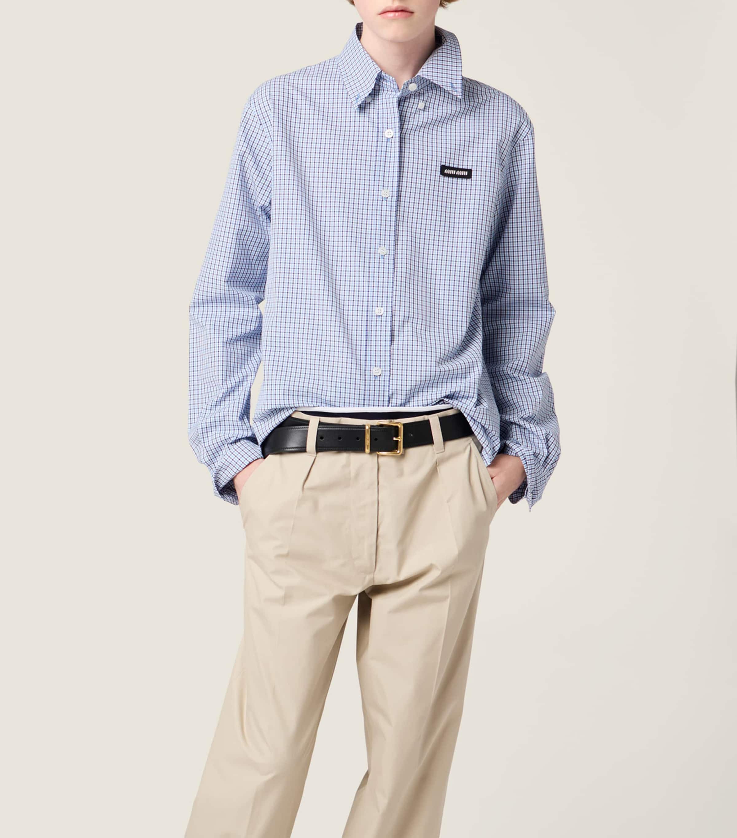 Miu Miu Blue Check Shirt | Harrods UK