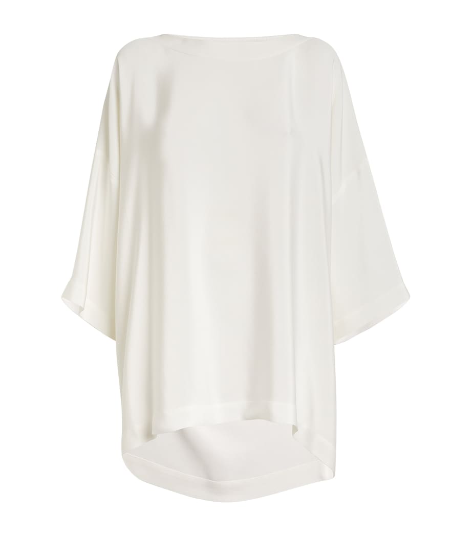 Silk Boat-Neck Tunic WHITE Image 1