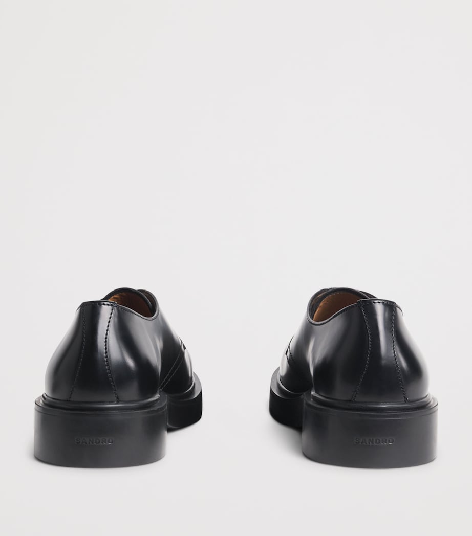 Sandro Paris Leather Derby Shoes Black Image 5