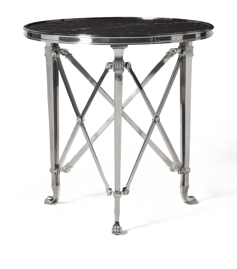 Marble and Stainless Steel Cannes Gueridon Table STAINLESS STEEL Image 1