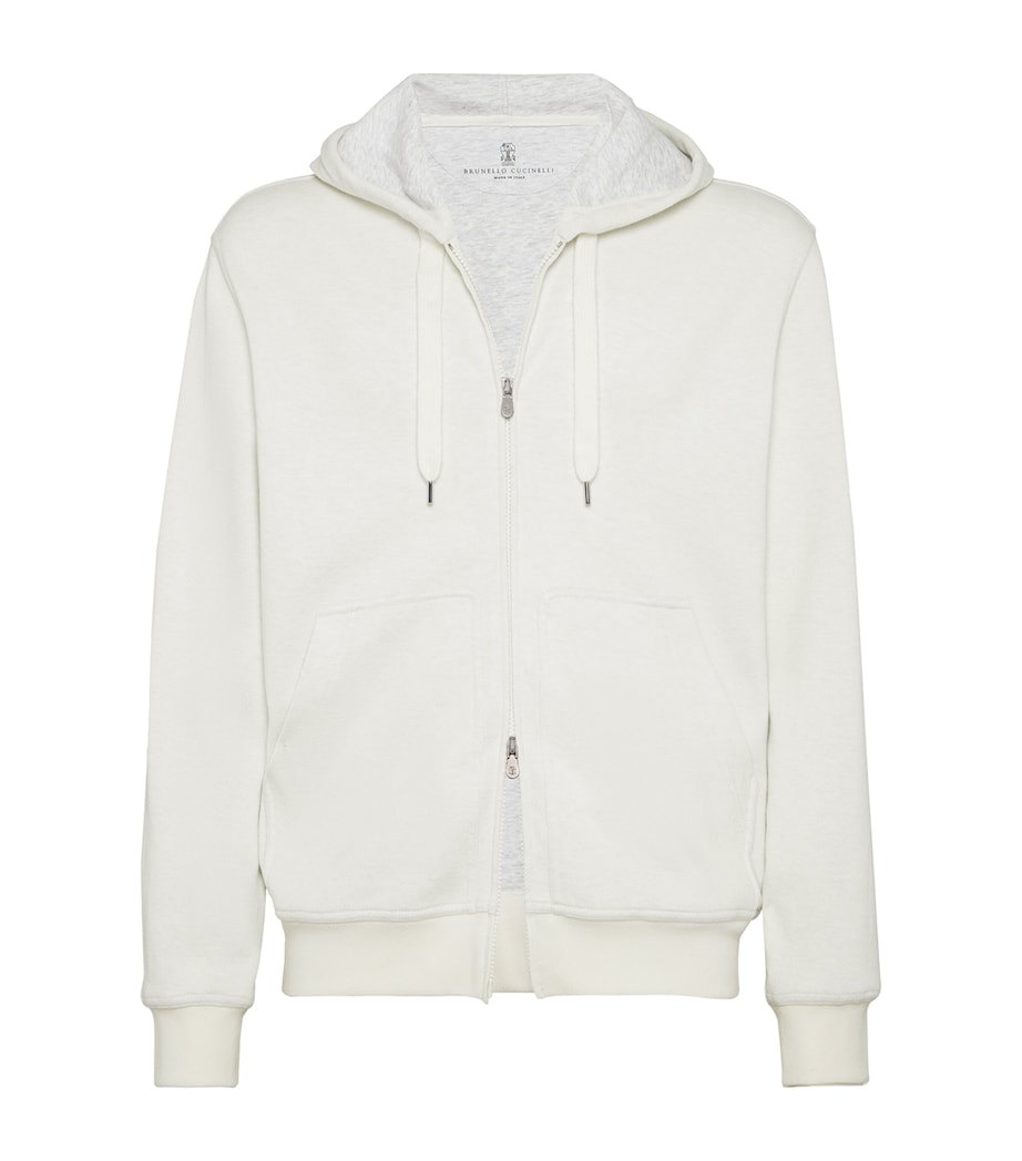 Cashmere-Terry Cotton Zip-Up Hoodie C387 Image 1