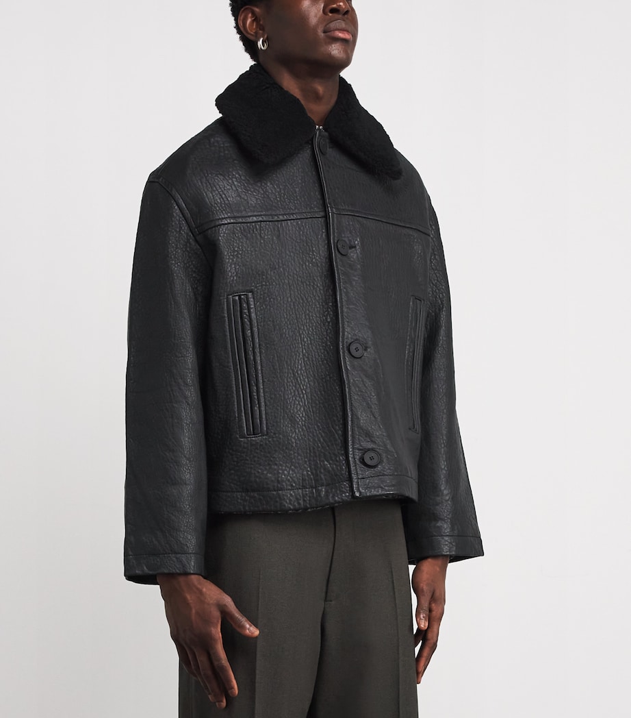 Del Leather Jacket BLACK Image 3