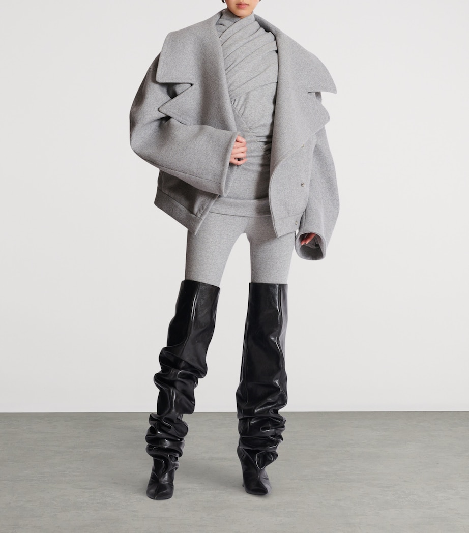 Draped Knit Top 9AD GRIS CHIN ECLAIR Image 5