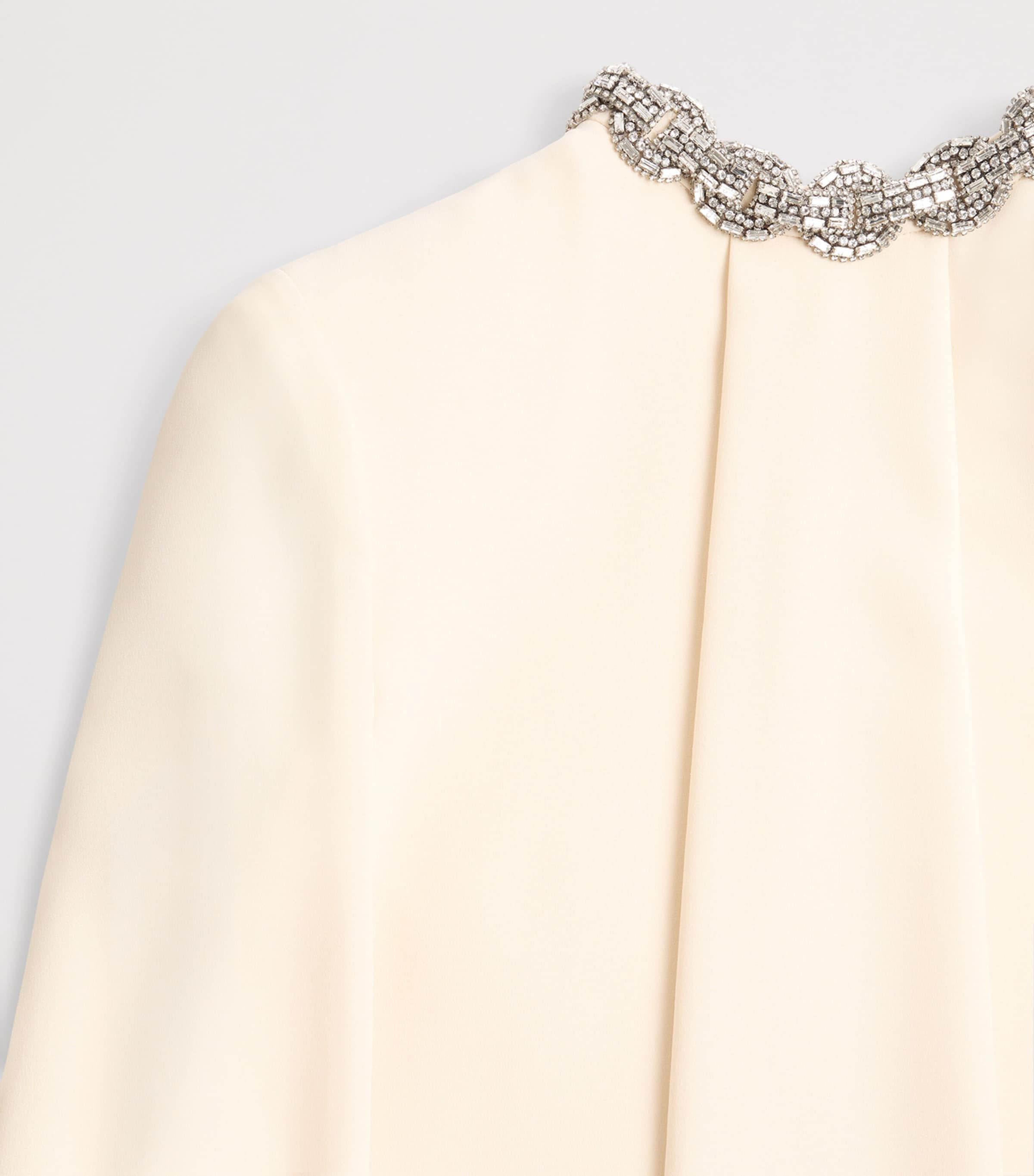 Valentino Womens Silk Cady Embroidered Mini Dress Image 7