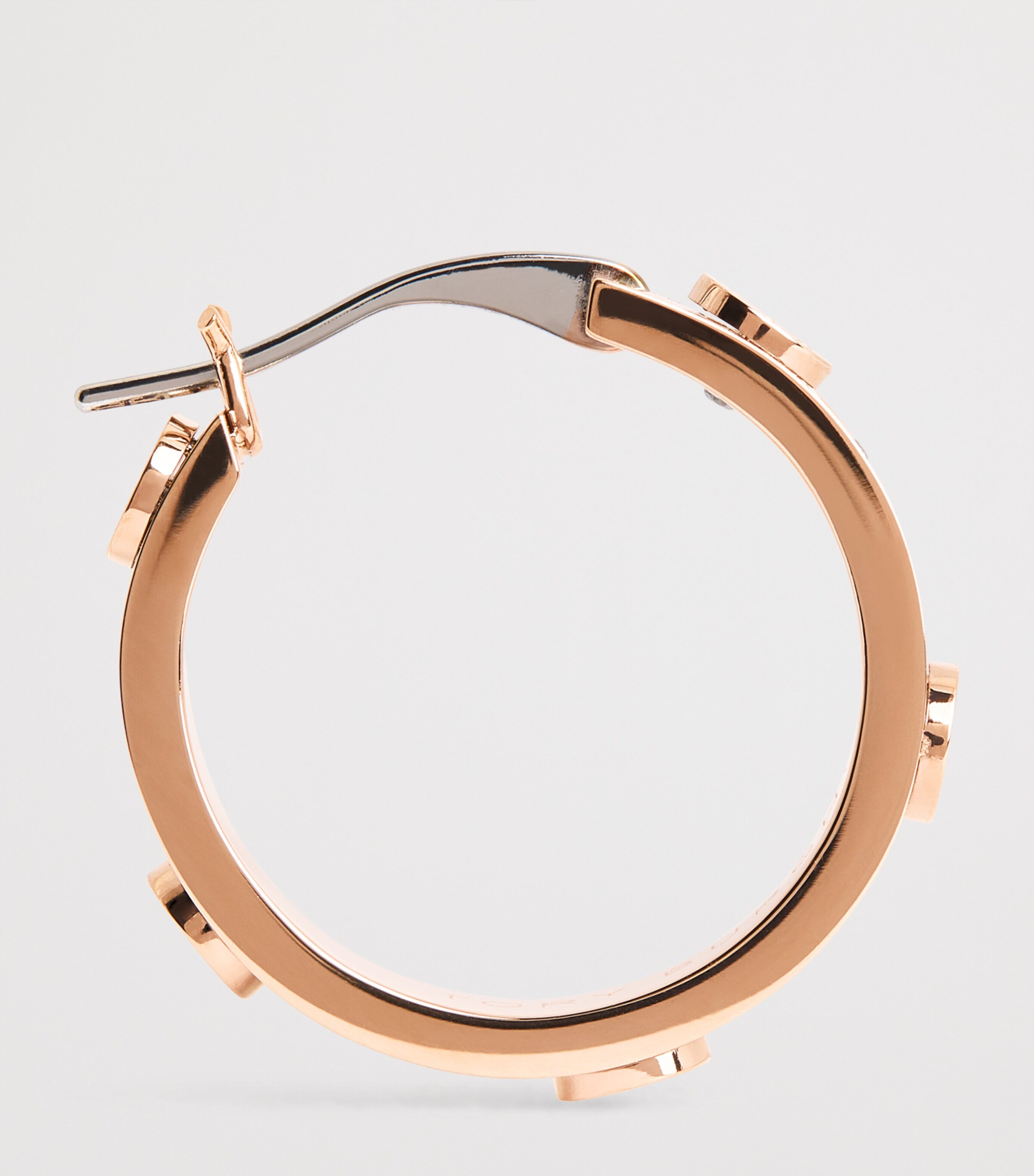 Small Icon Pavé Hoop Earrings ROSE GOLD / PINK Image 4