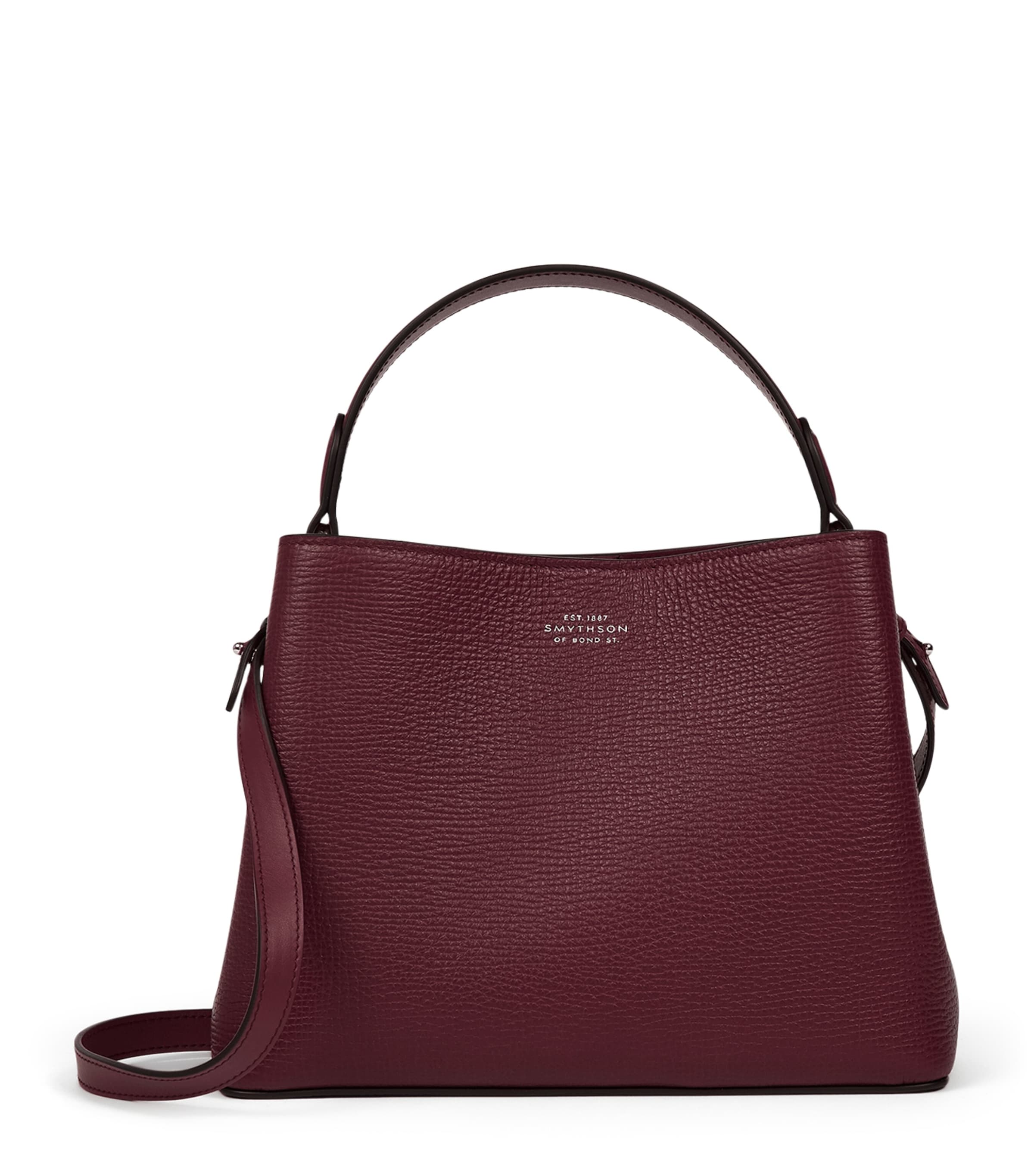 Smythson Leather Day Cross-body Bag In Burgundy