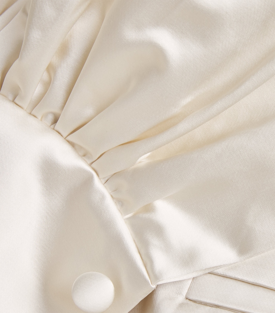 Satin Peplum Jacket IVORY Image 5