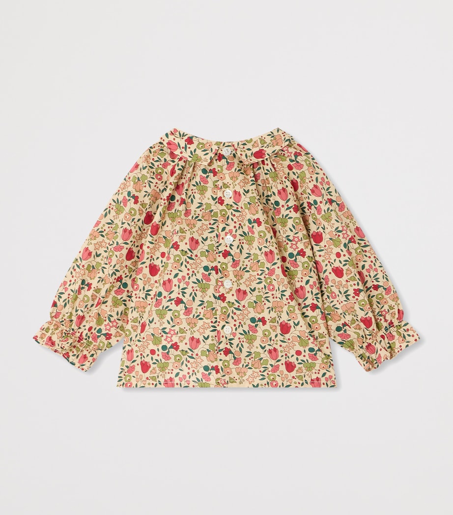 Bonpoint Cotton Floral Blouse (6-18 Months) Fl Rose Fane Image 2