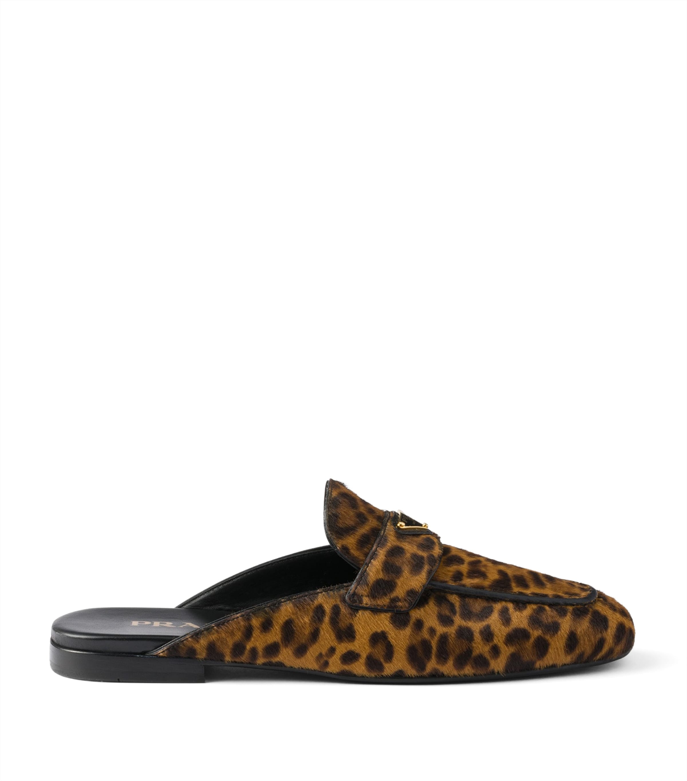 Leather Leopard Logo Mules F0151 Image 1