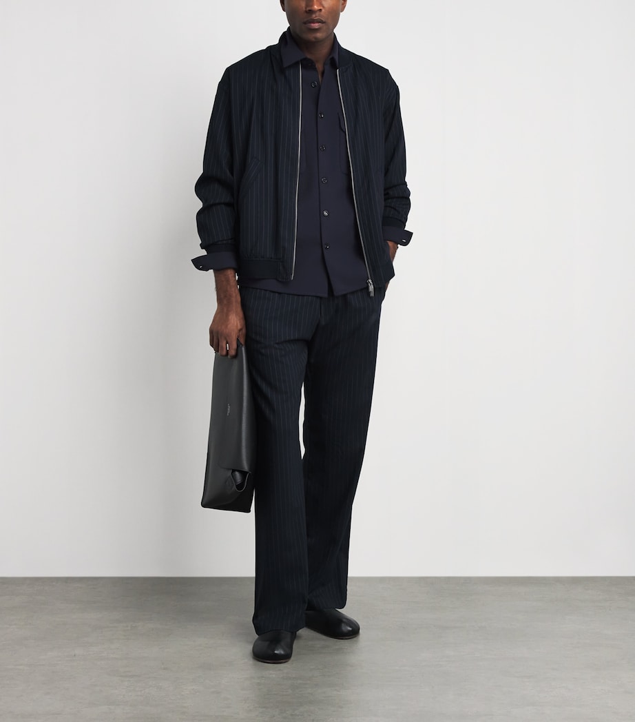 Sandro Paris Mens Straight-Fit Shirt Navy Blue Image 2