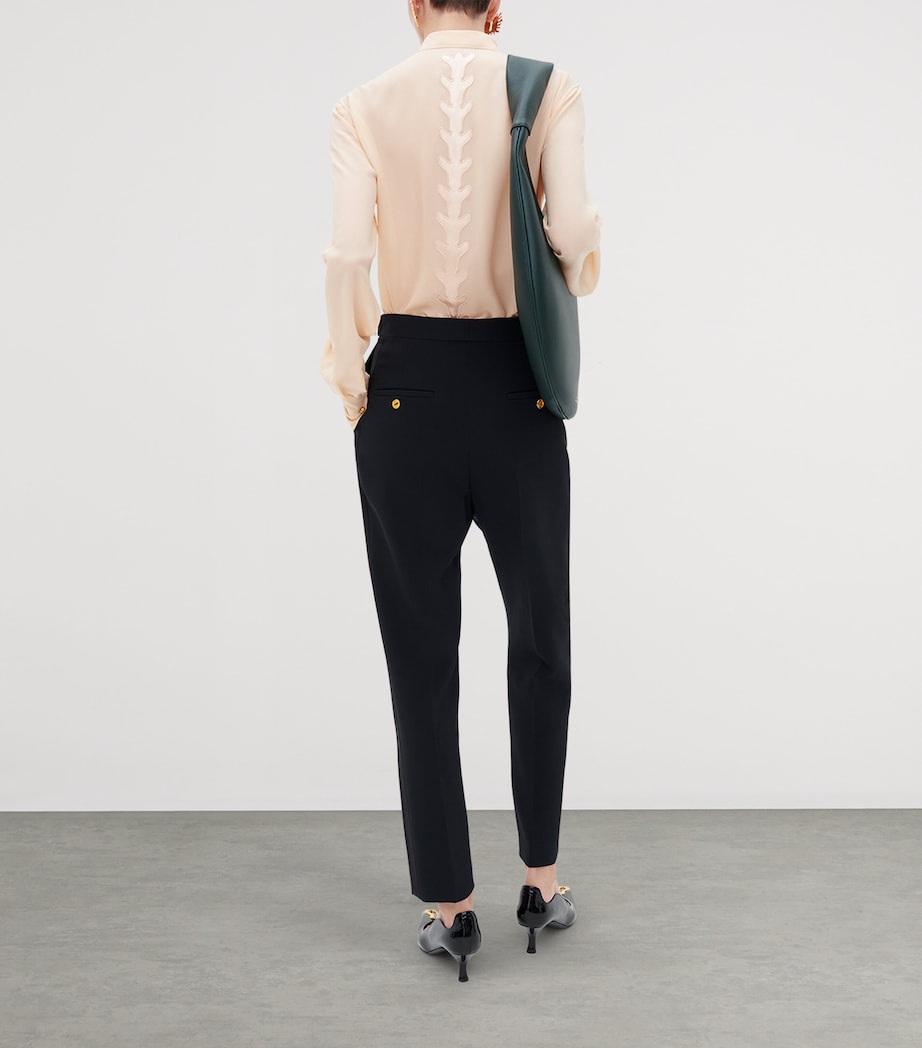 Schiaparelli Womens Wool-Silk Straight Trousers Black Image 3