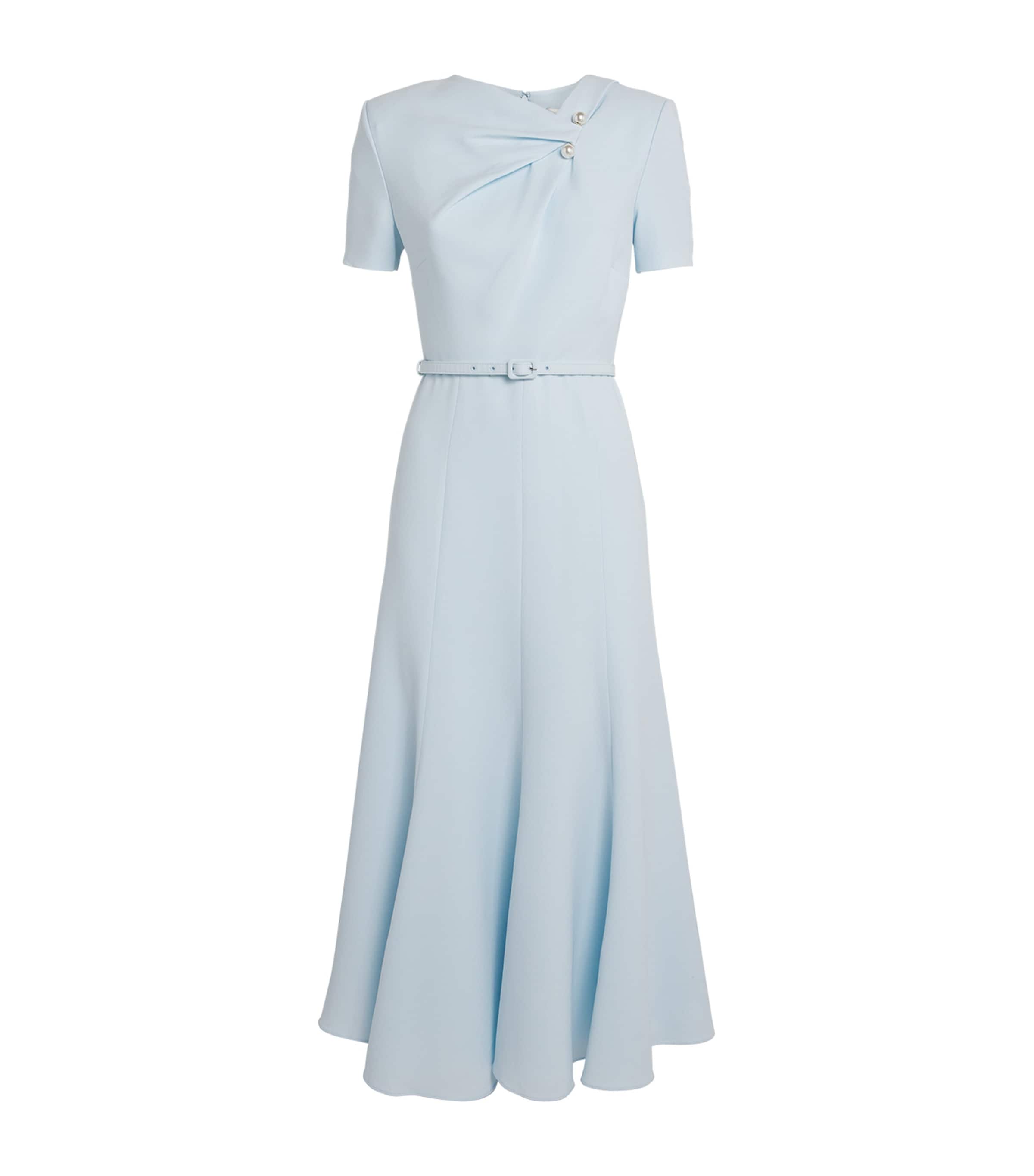 Roland Mouret Womens Cady Belted Midi Dress Blue Image 1