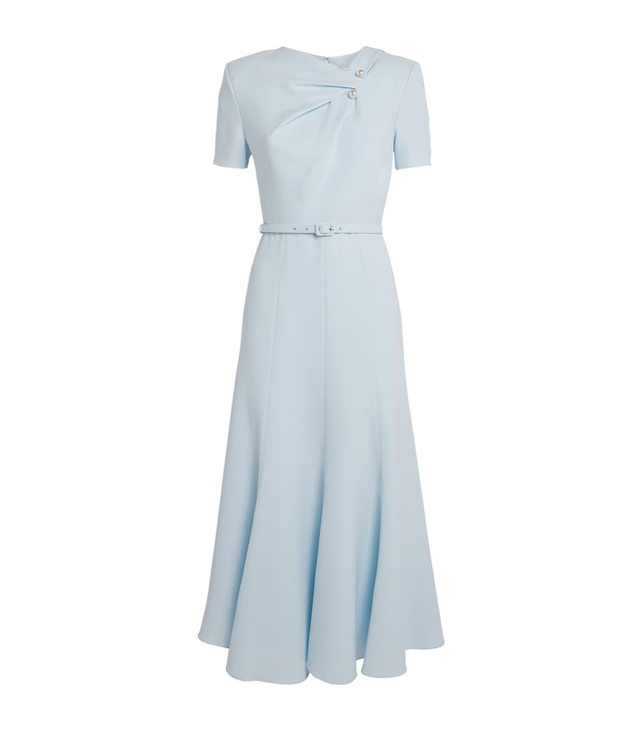 Roland Mouret Womens Cady Belted Midi Dress Blue Image 1