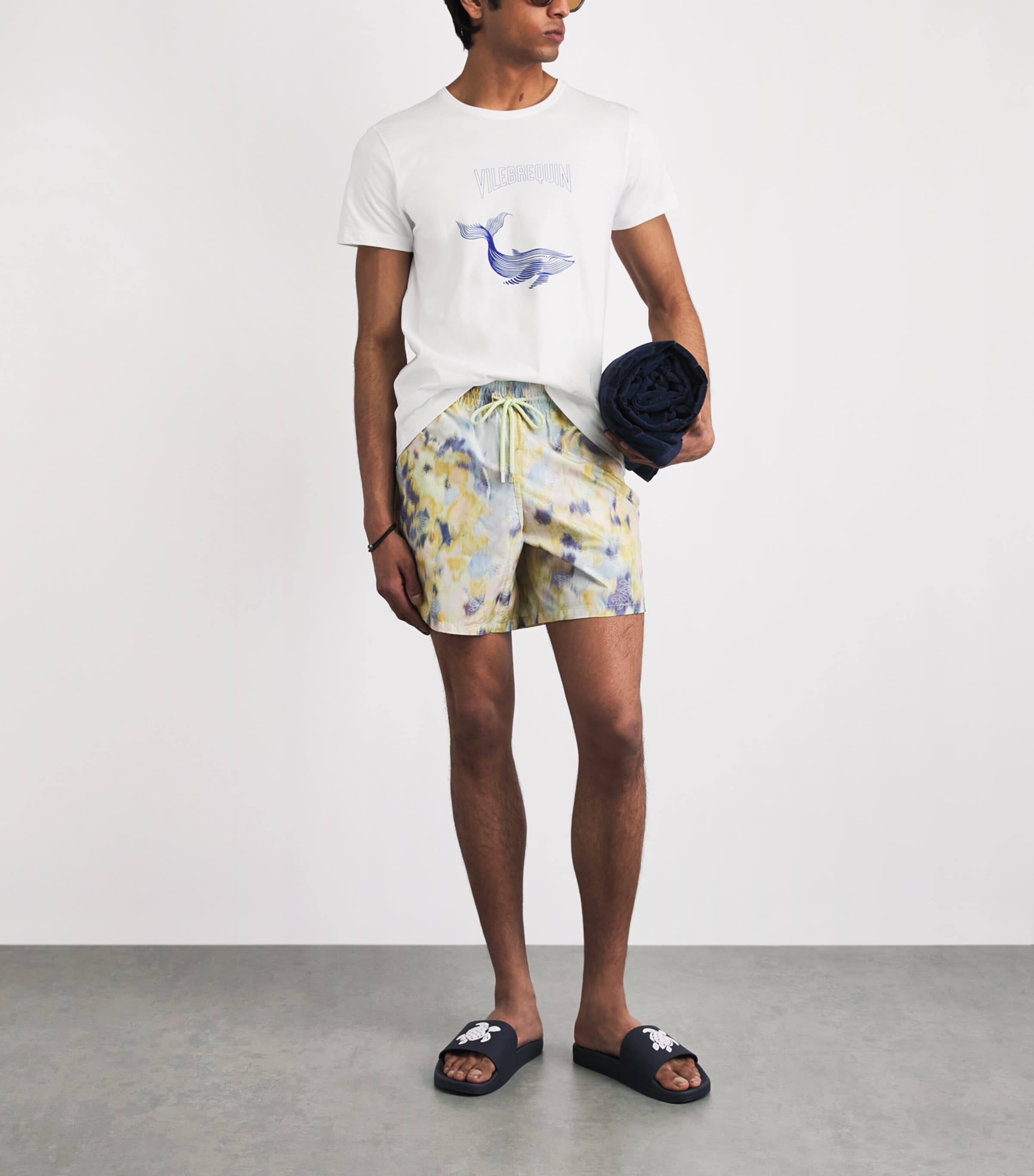 Vilebrequin Mens Cotton Thom Whales T-Shirt Blanc Image 2