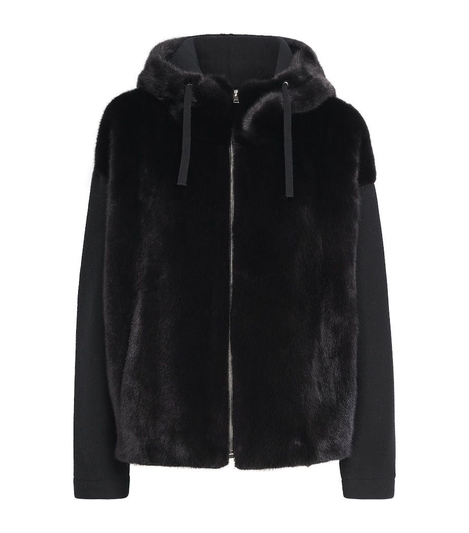 Mink-Wool-Silk Zip-Up Hoodie C99 Image 1