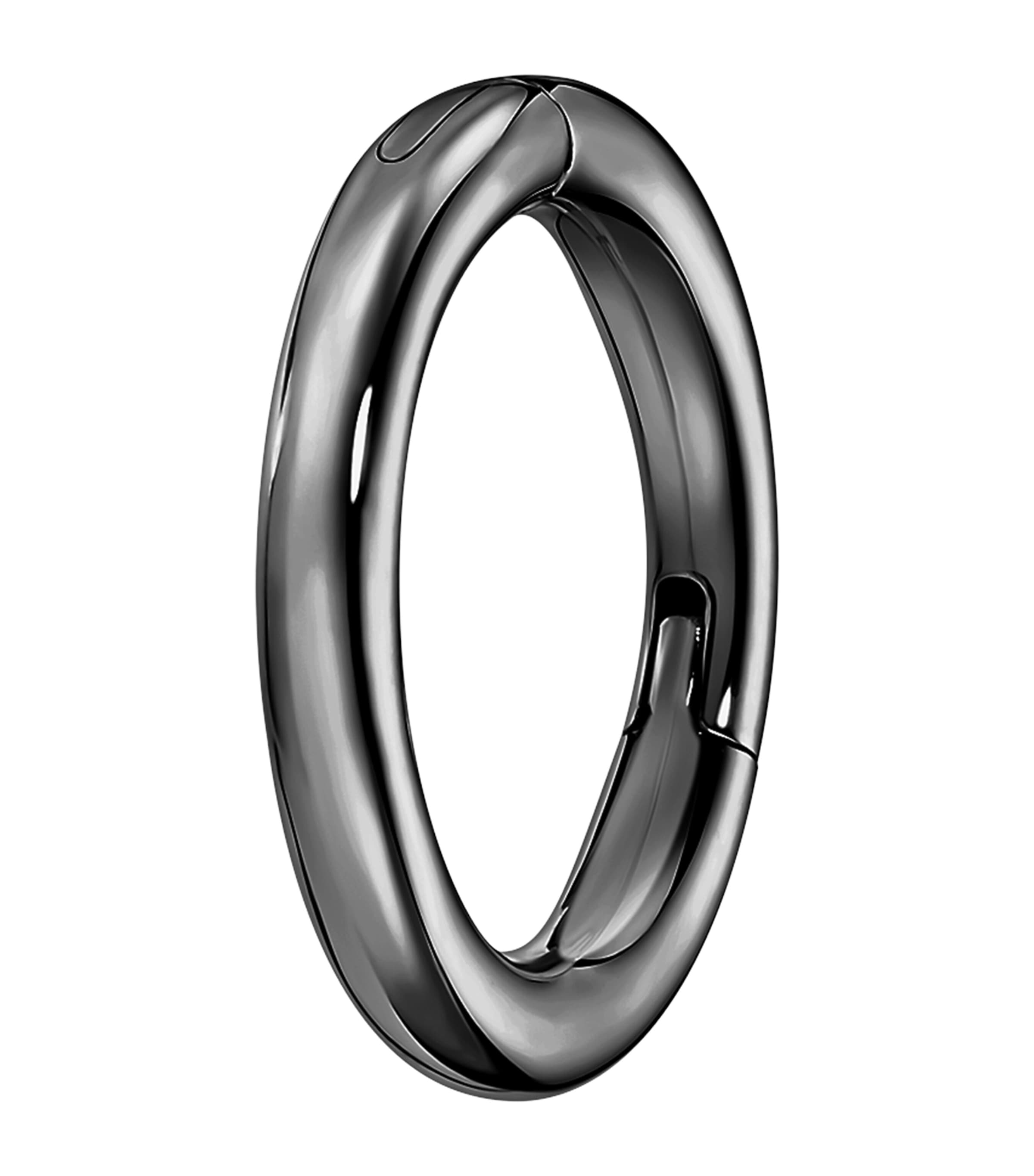 Maria Tash Plain Gold Single Hoop Earring In Black