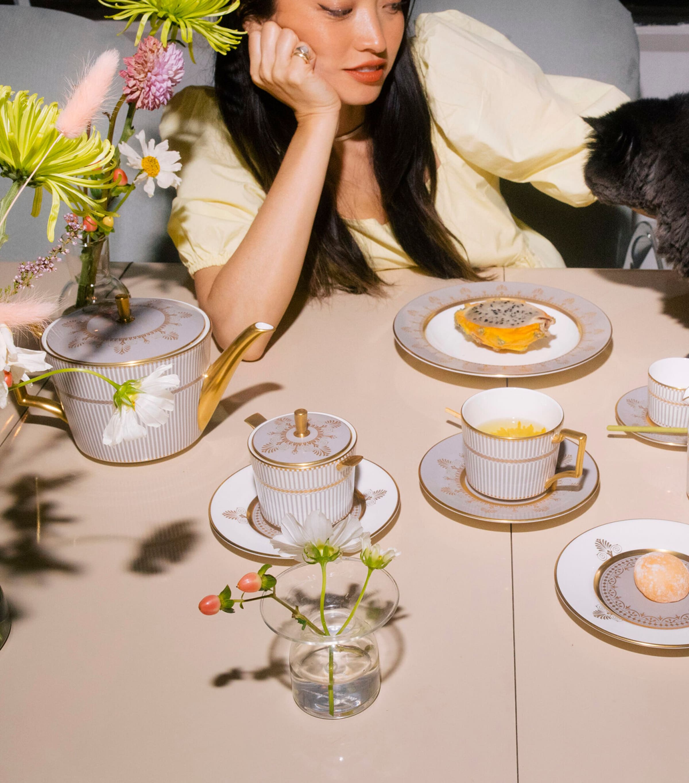 Anthemion Grey Cream Jug and Sugar Bowl GREY Image 3