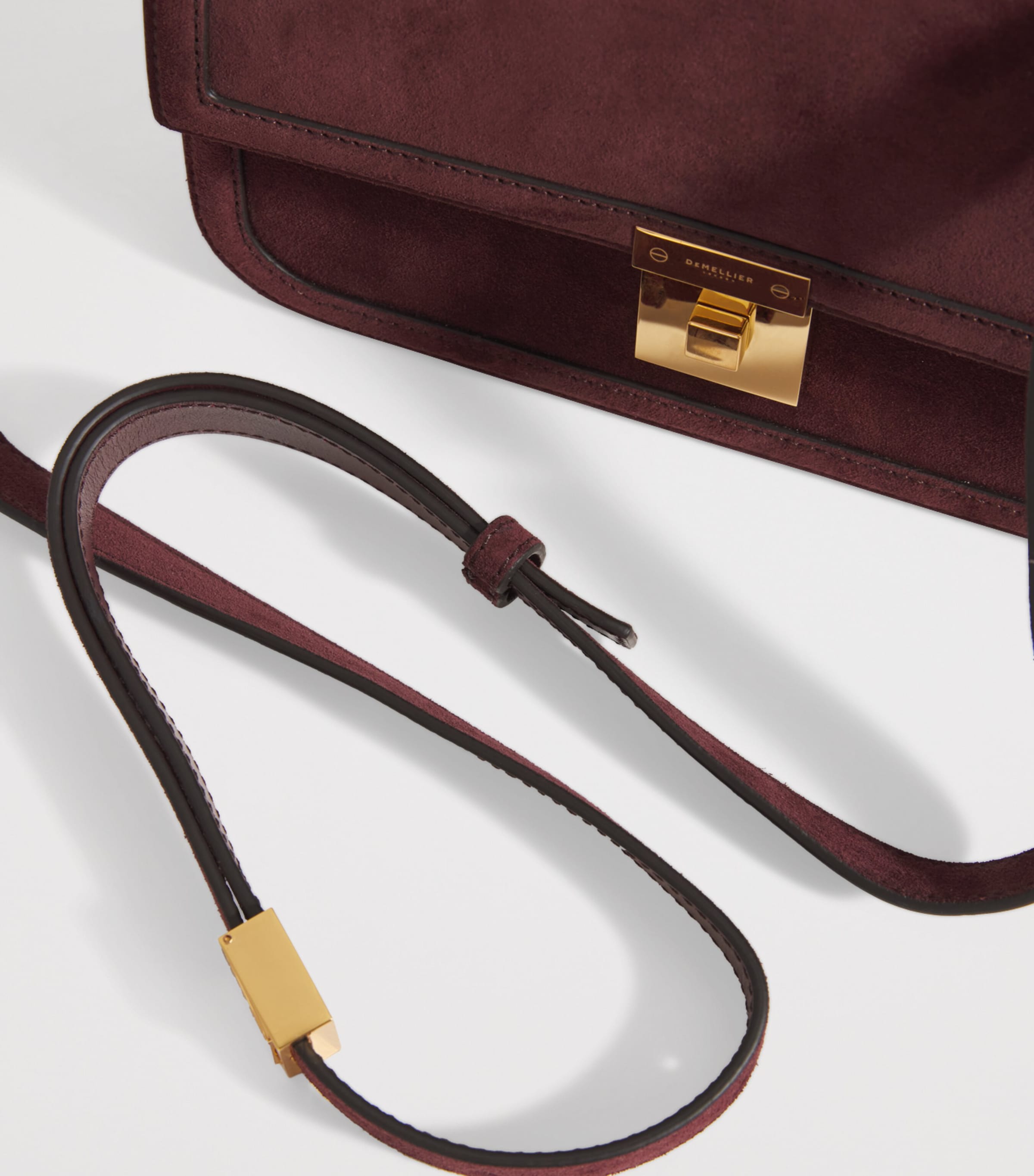 Demellier Suede Paris Cross-Body Bag Burgundy Image 6