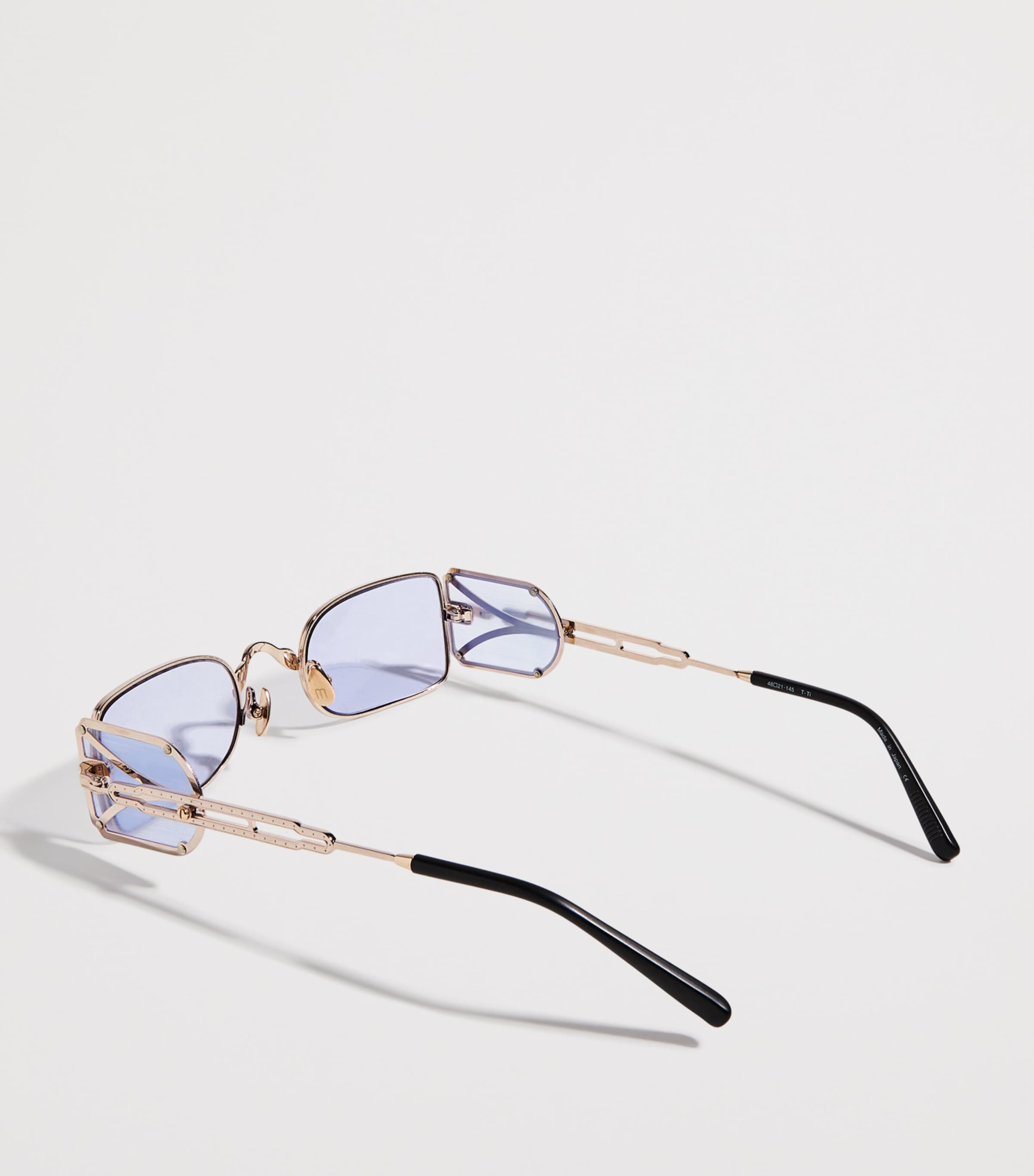 Matsuda 10611H Square Sunglasses Pale Gold Café Blue Image 3