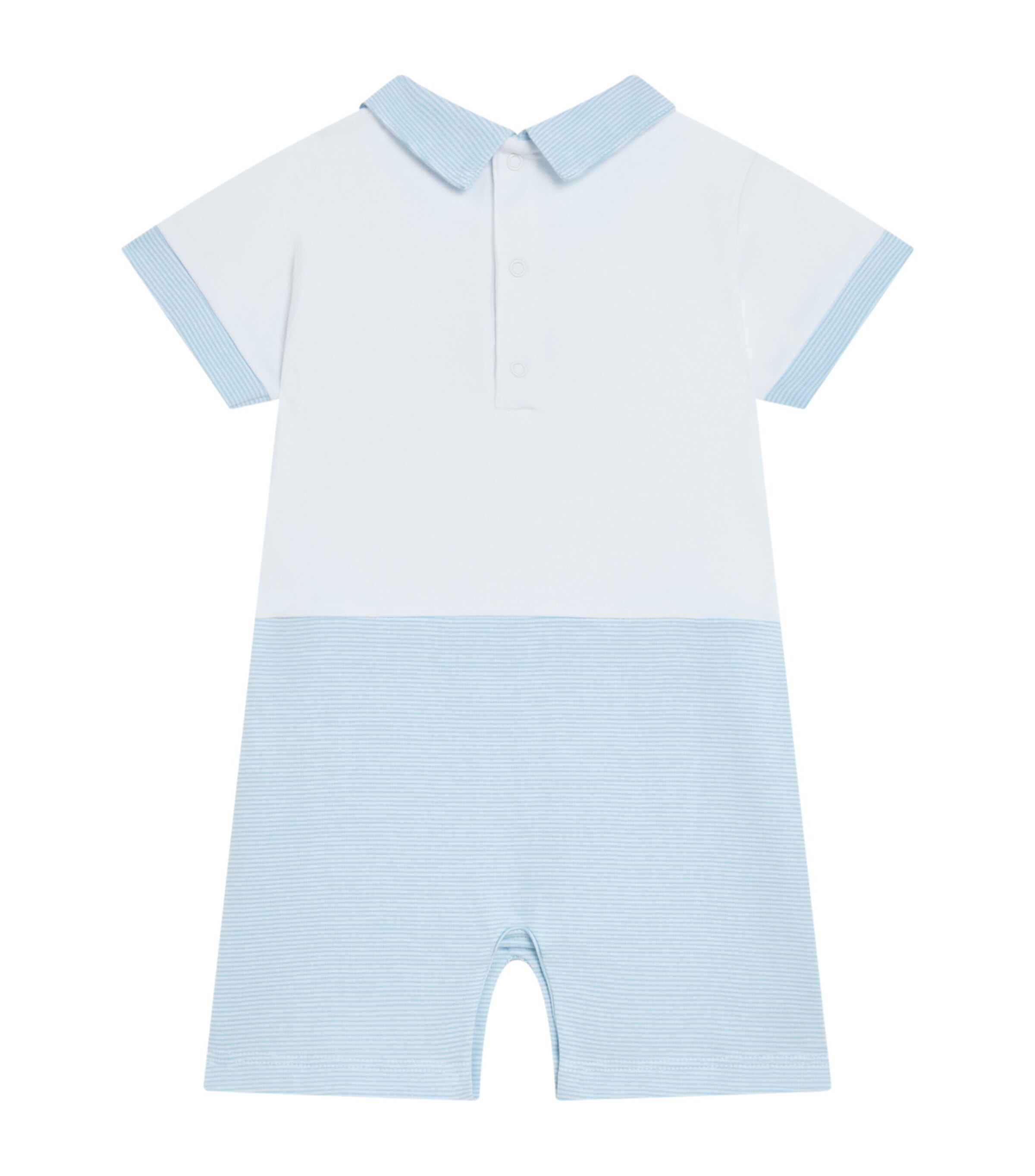 Kissy Kissy Pima Cotton Embroidered Safari Wild Playsuit (0-12 Months) Blue/white Image 3