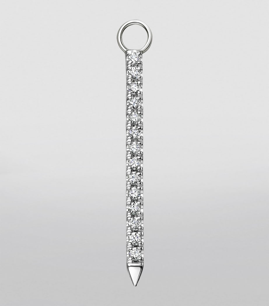Diamond and Sapphire Eternity Bar Charm (18mm) WHITE GOLD Image 2