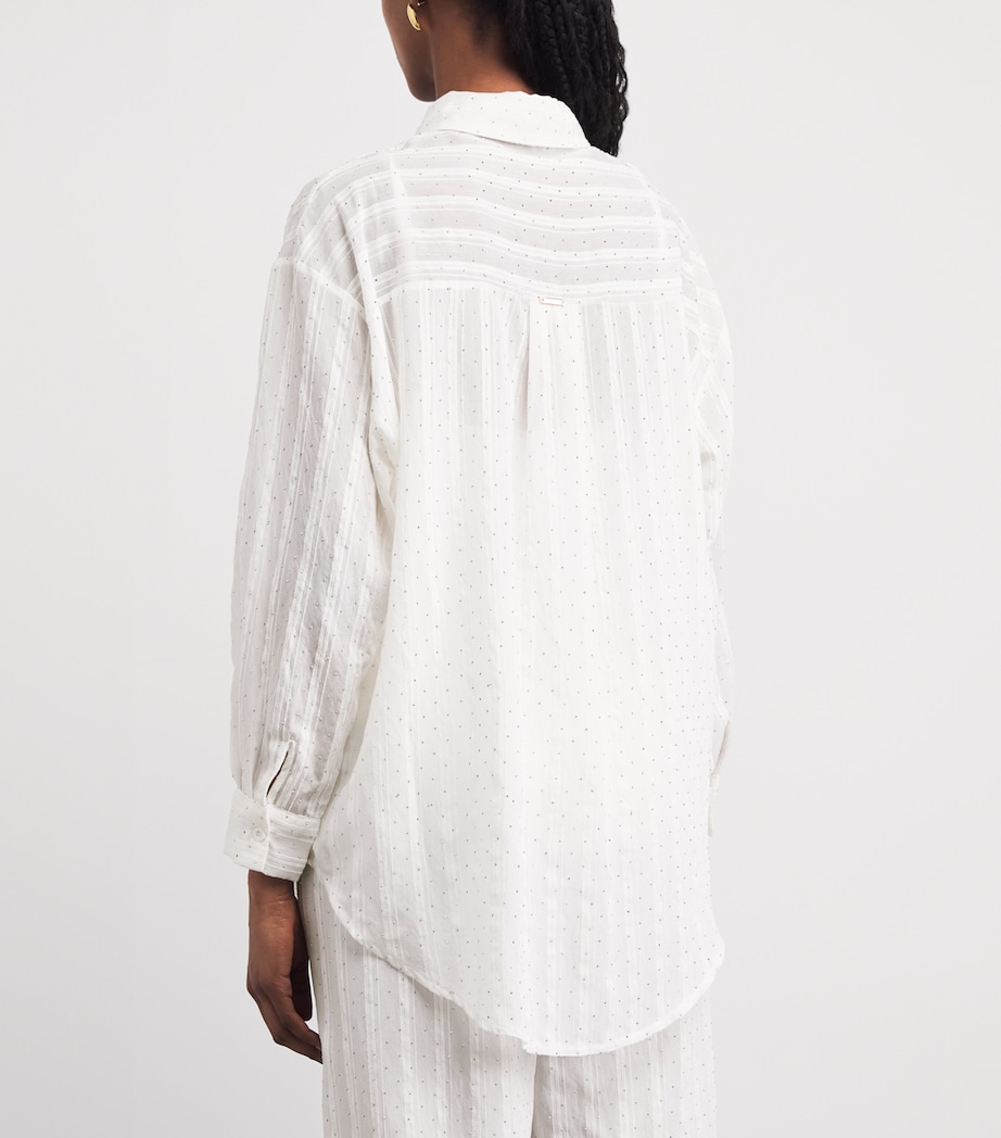 Melissa Odabash Womens Cotton Diamanté Ziggy Shirt White Image 5