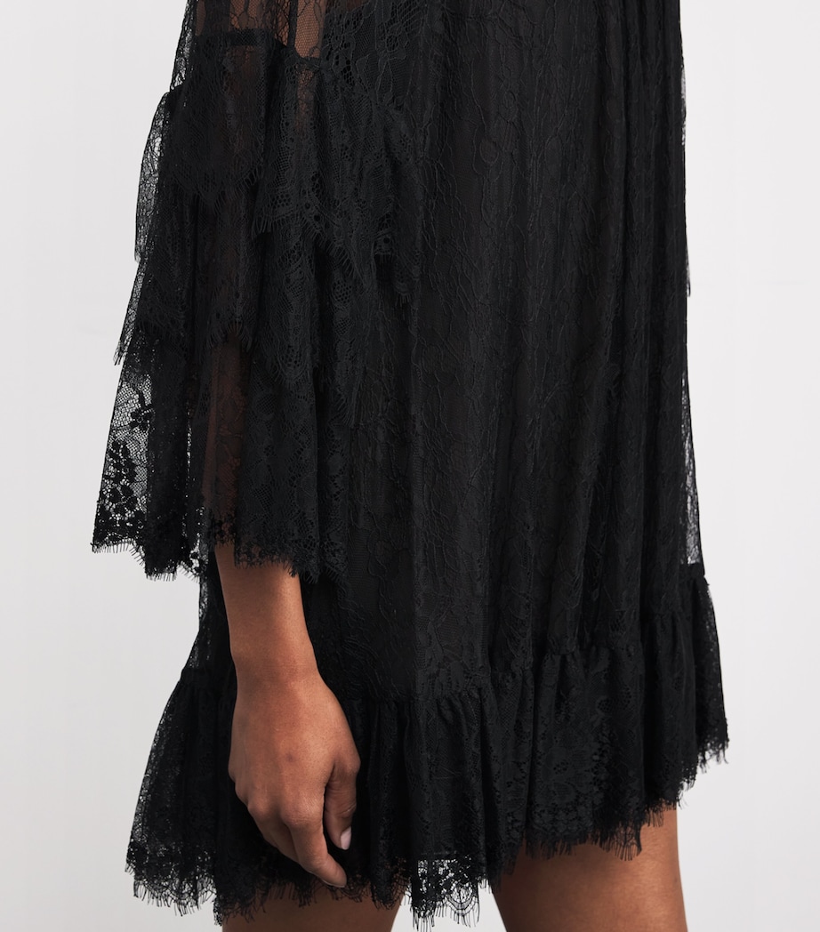 Lace Delia Mini Dress A001 BLACK Image 6
