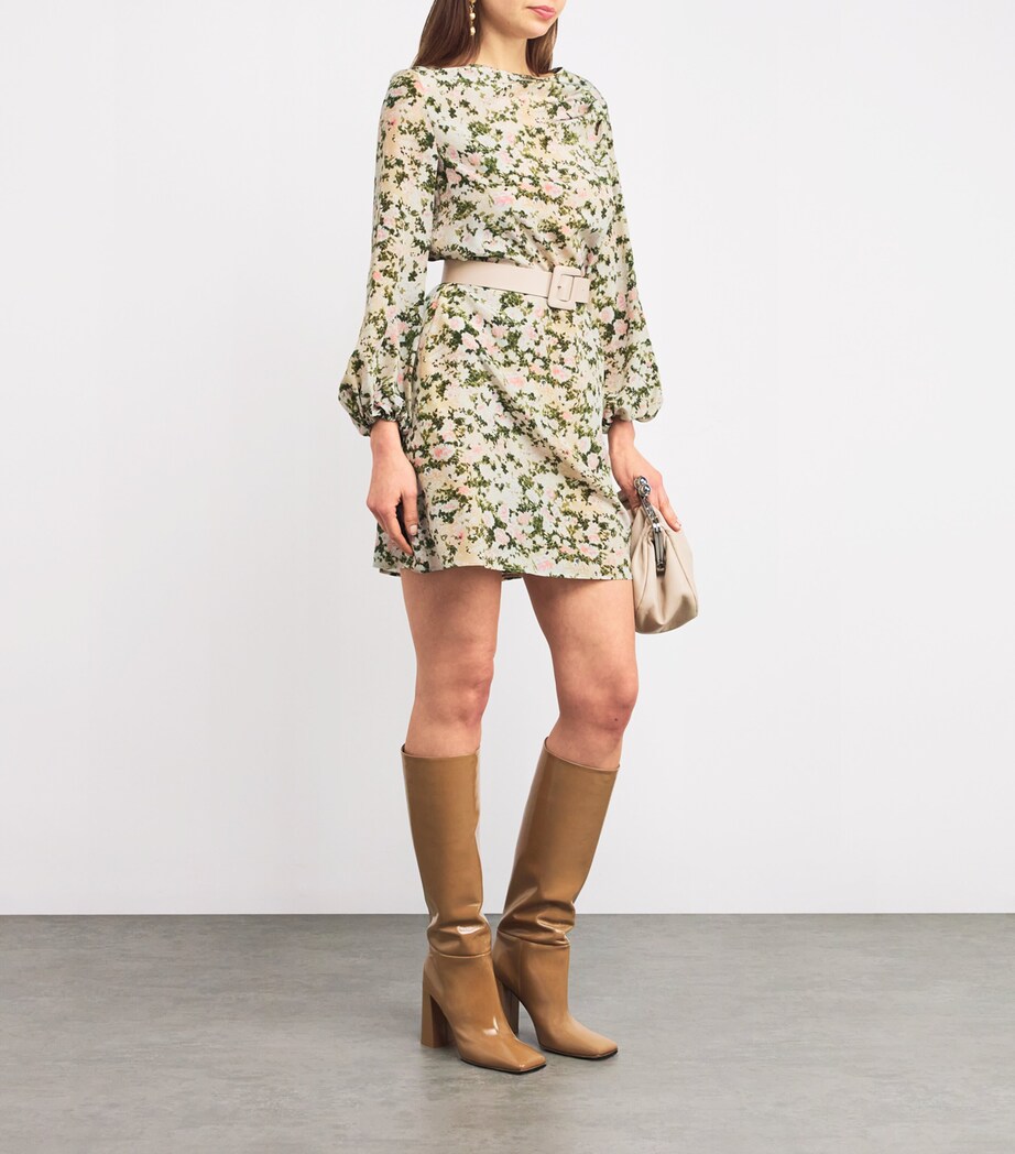 Silk Floral Mini Dress IVORY Image 2