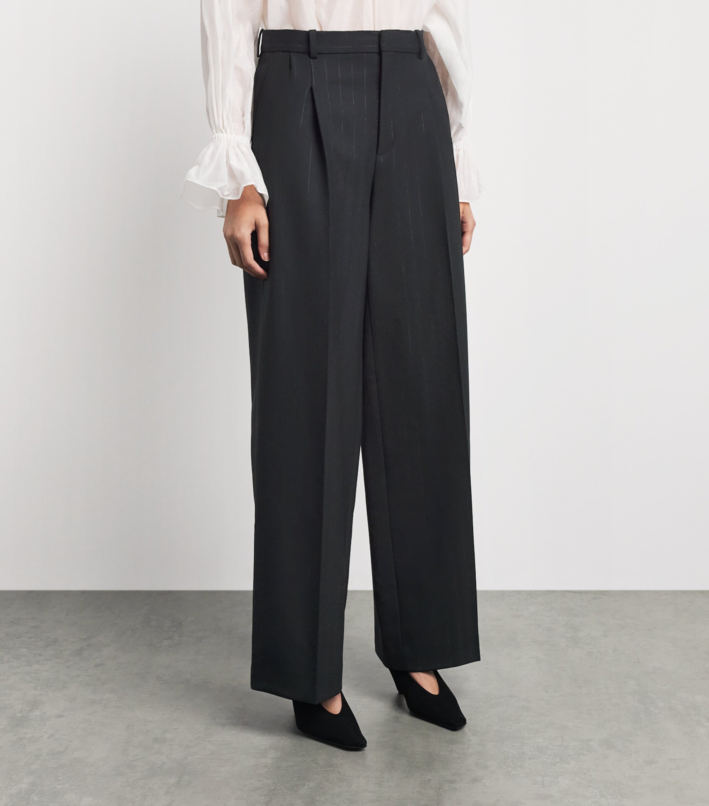Sandro Paris Womens Stripe Tailored Trousers Black Image 4