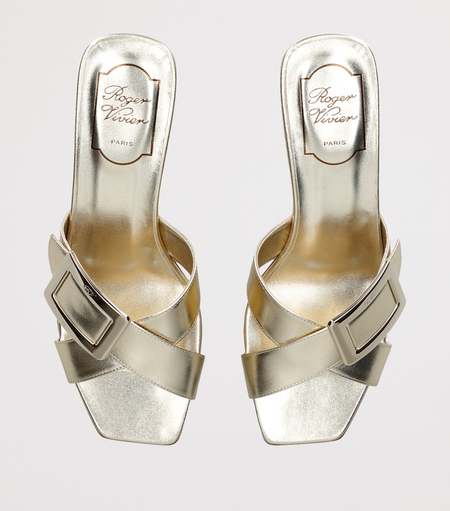 Roger Vivier Leather Belle Vivier Mules 45 Gold Image 4