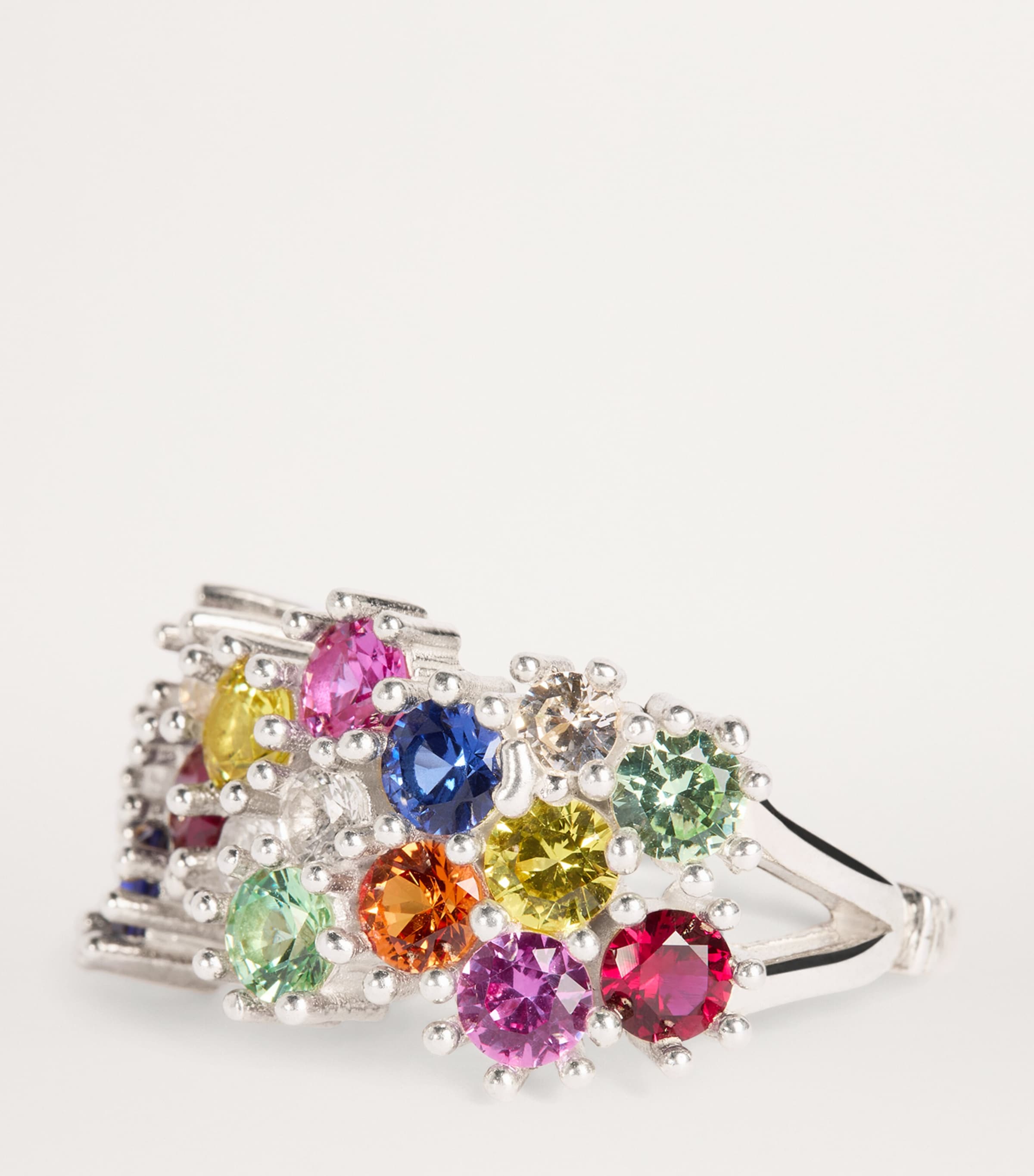 Sterling Silver and Sapphire Wild Flower Ring SILVER (925) Image 6