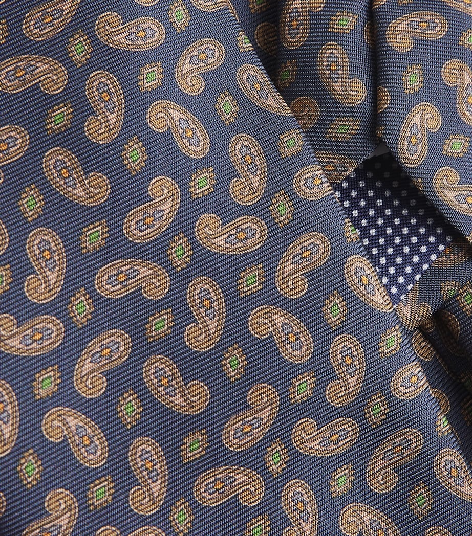 Silk Paisley Tie DARK BLUE Image 4