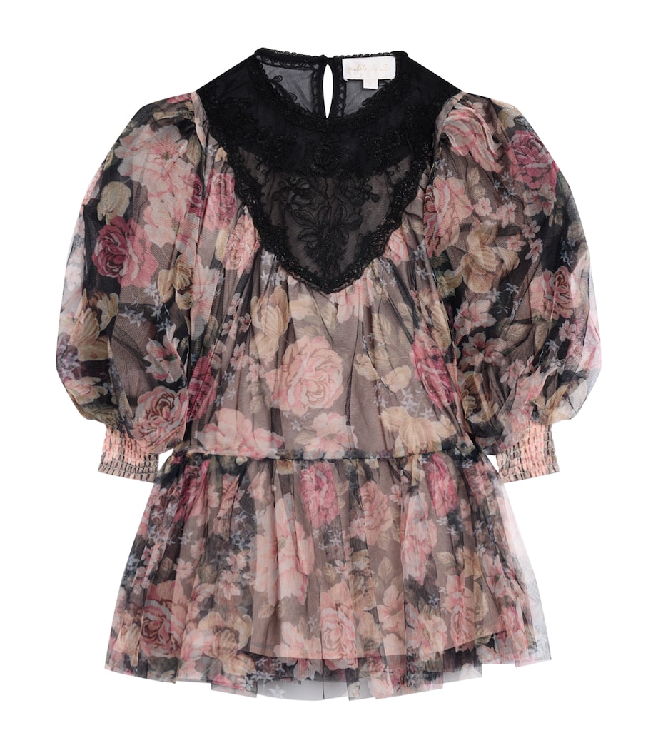 Vintage Yoke Tulle Smock Dress (4-16 Years) ROMANTIC FLORAL PRNT Image 1