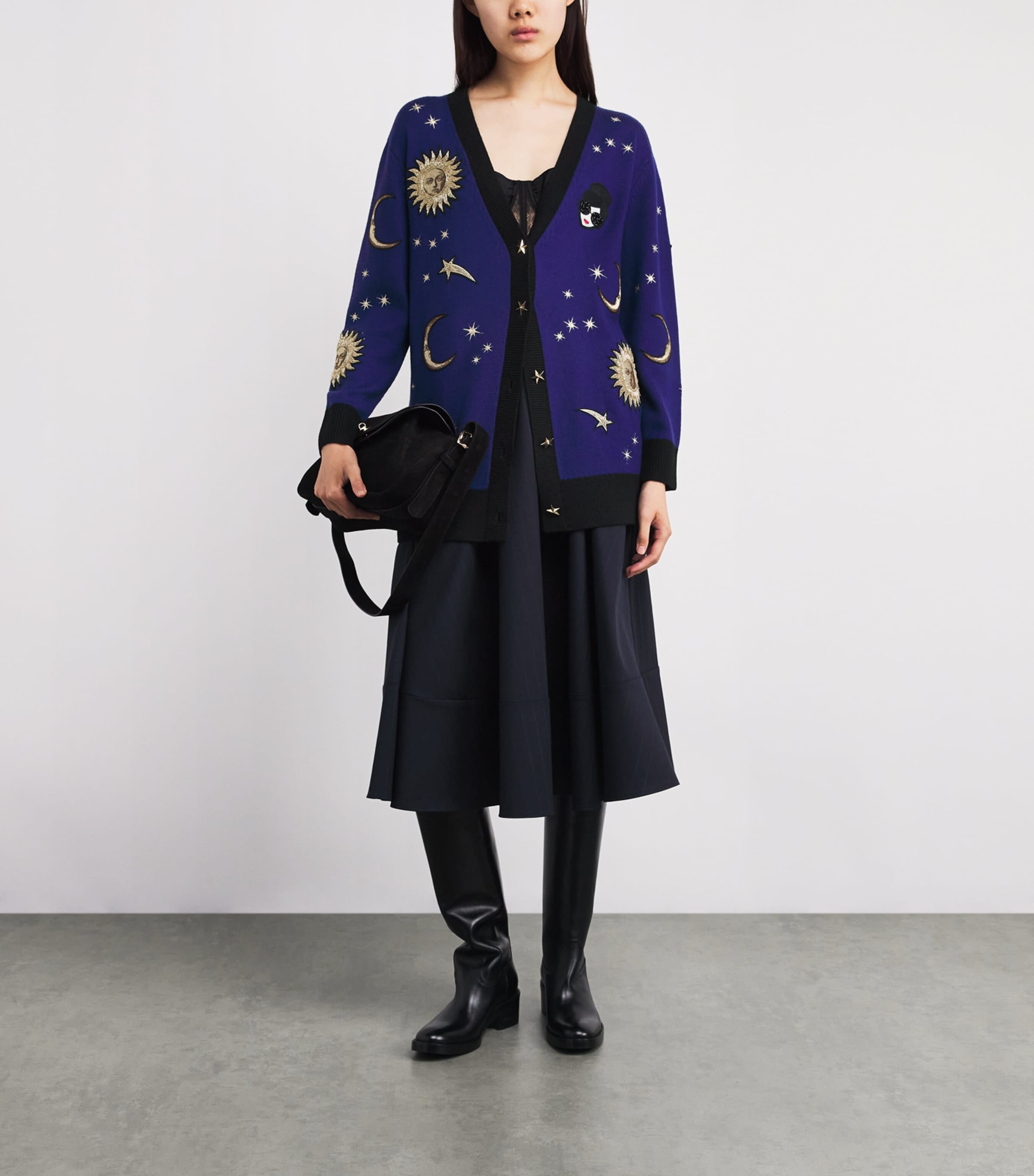 Stretch-Wool Bradford Cardigan C402 MIDNIGHT MULTI Image 2