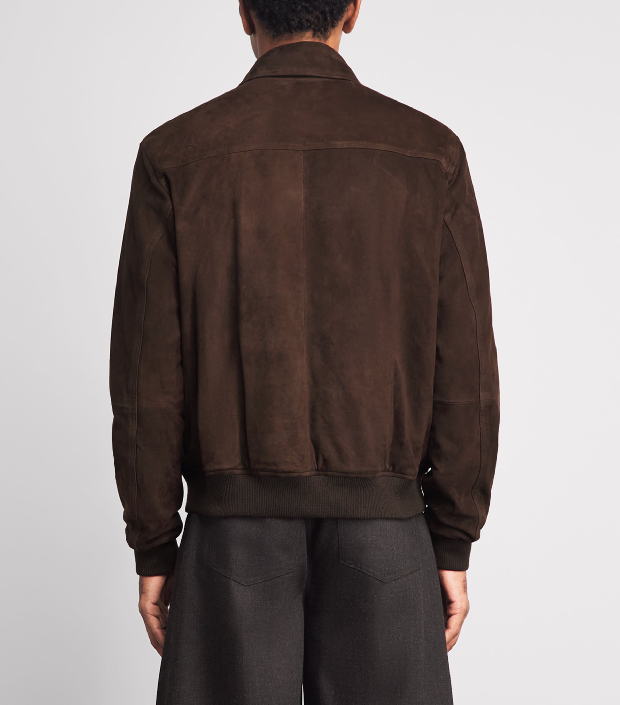 Arma Mens Lamb Suede Tomme Reversible Jacket Mud Brown Image 5
