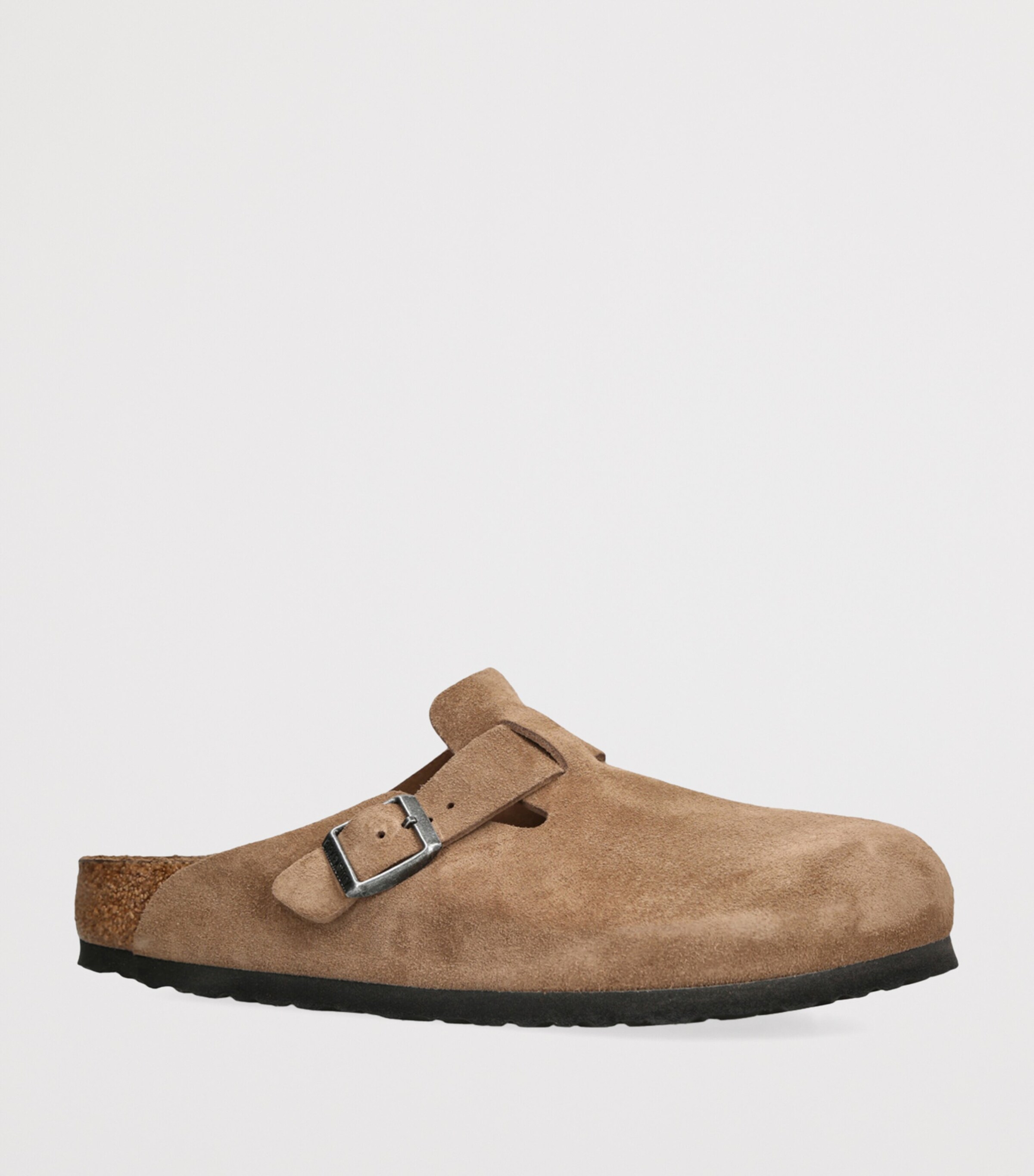 Birkenstock Suede Boston Clogs Mid Brown Image 3