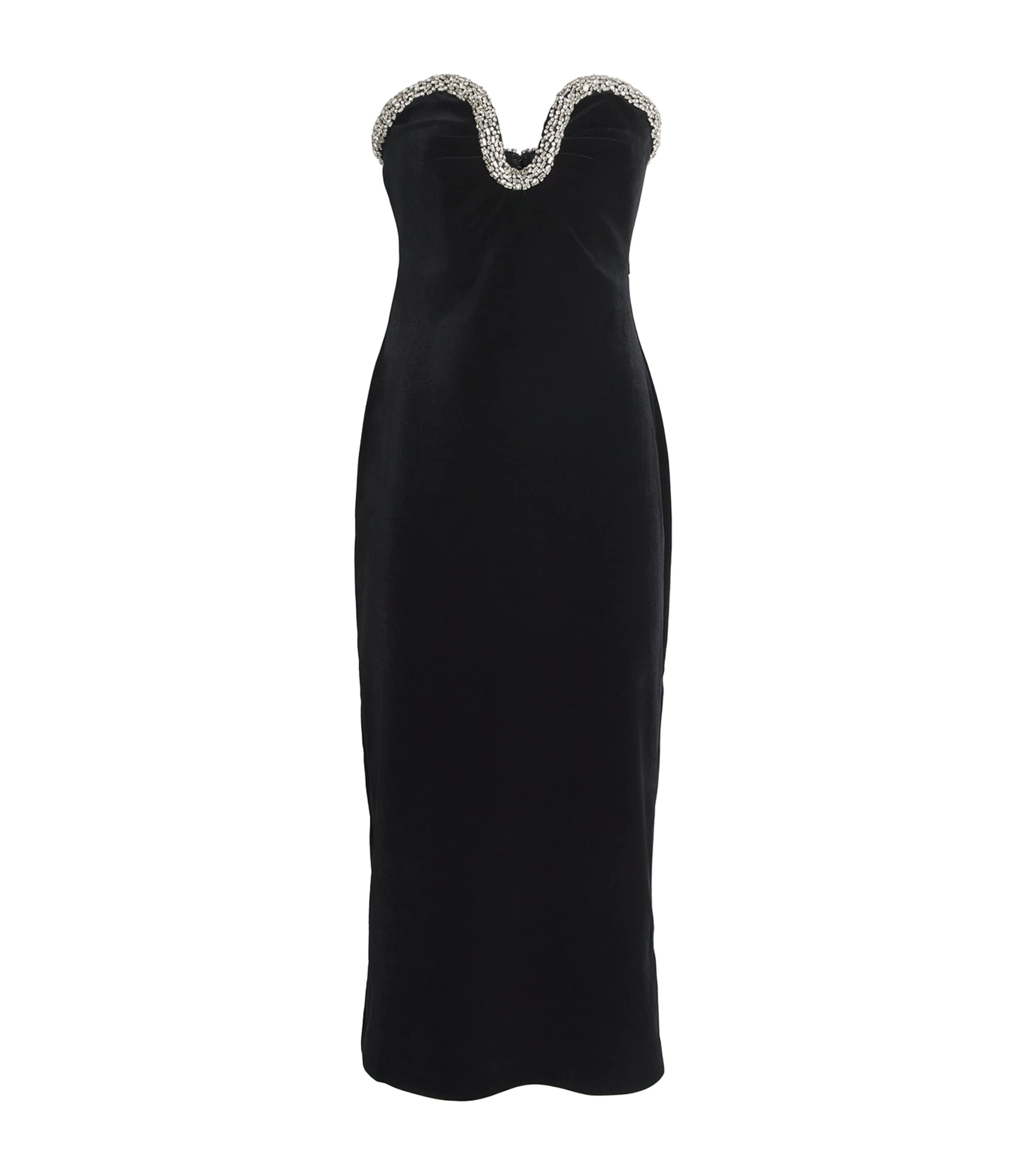 ROLAND MOURET EMBELLISHED OFF-THE-SHOULDER MIDI DRESS 