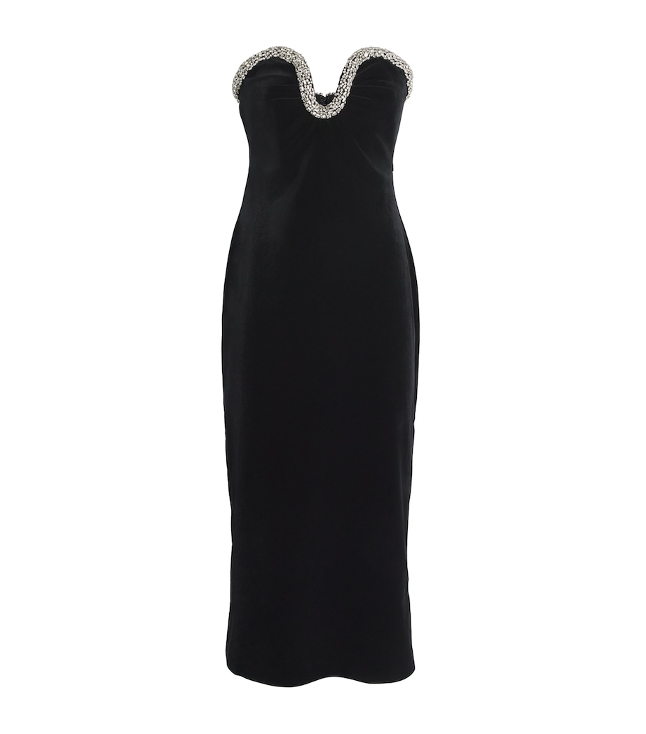 Roland Mouret Womens Embellished Off-The-Shoulder Midi Dress Black Image 1