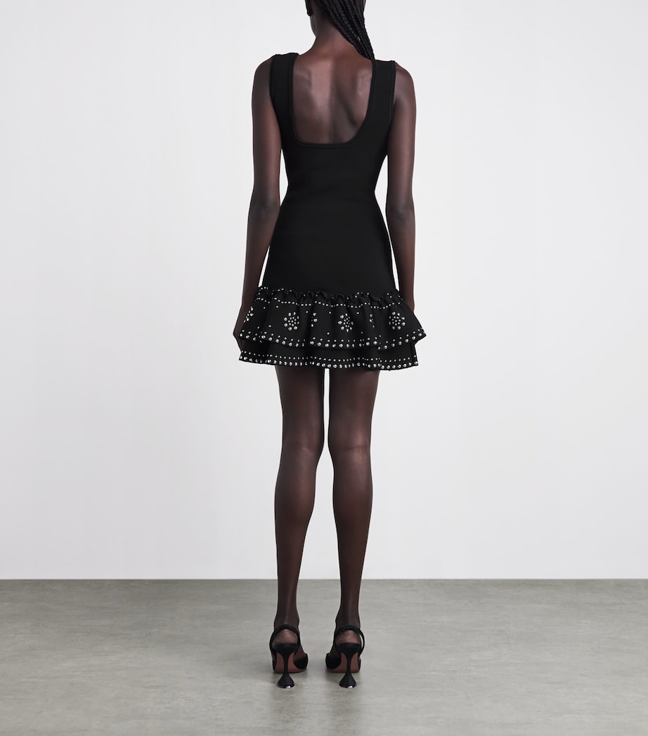 Sandro Paris Womens Knit Studded Mini Dress Black Image 4