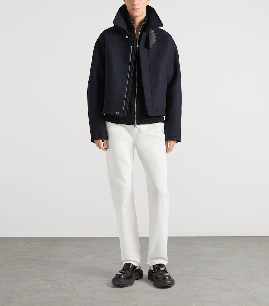 Givenchy Mens Wool Oversized-Collar Jacket Image 2