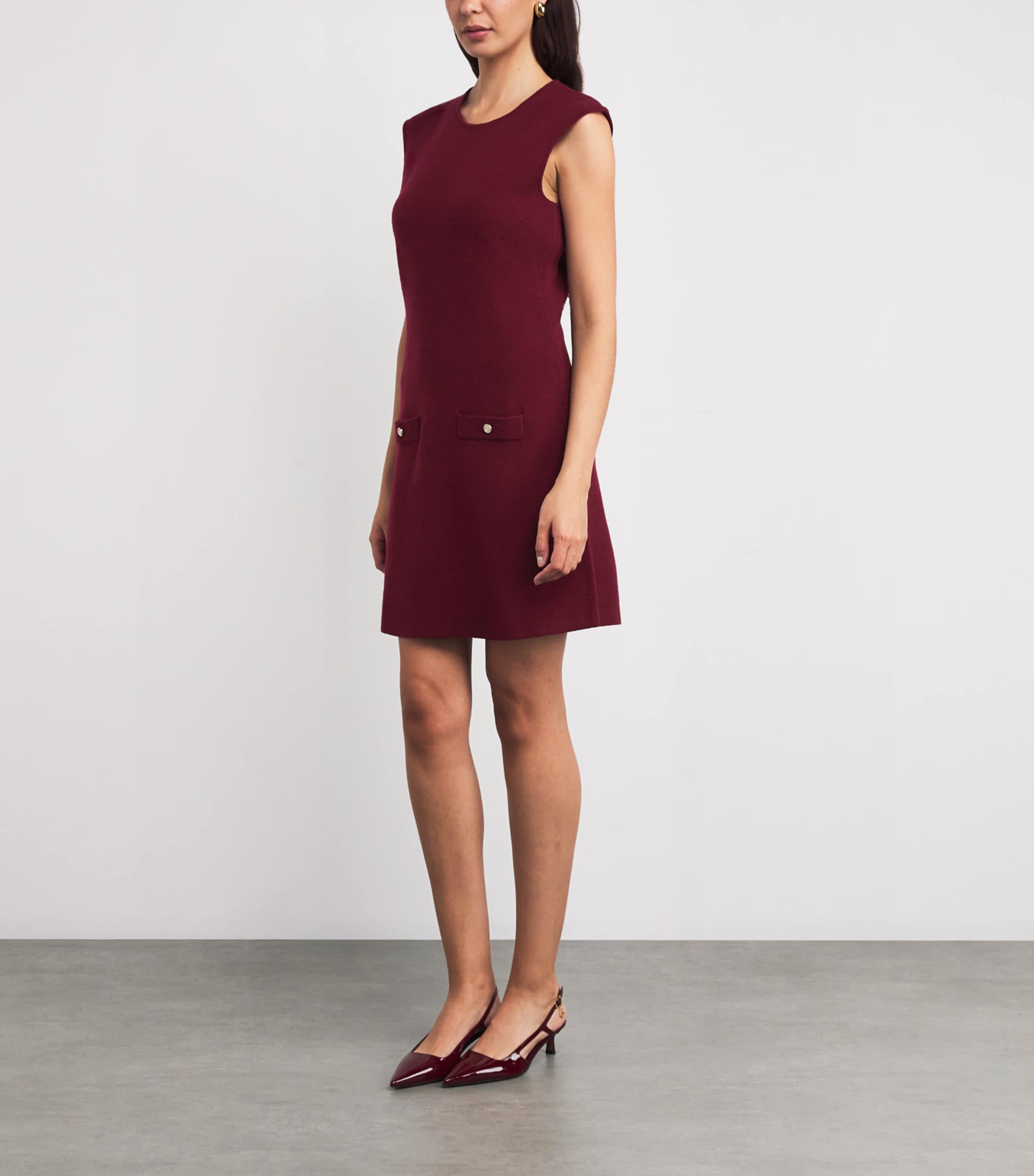 Cable-Knit Sweater Mini Dress BURGUNDY Image 6