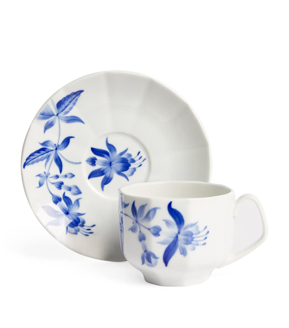 Blomst Fuchsia Cup and Saucer BLUE Image 4