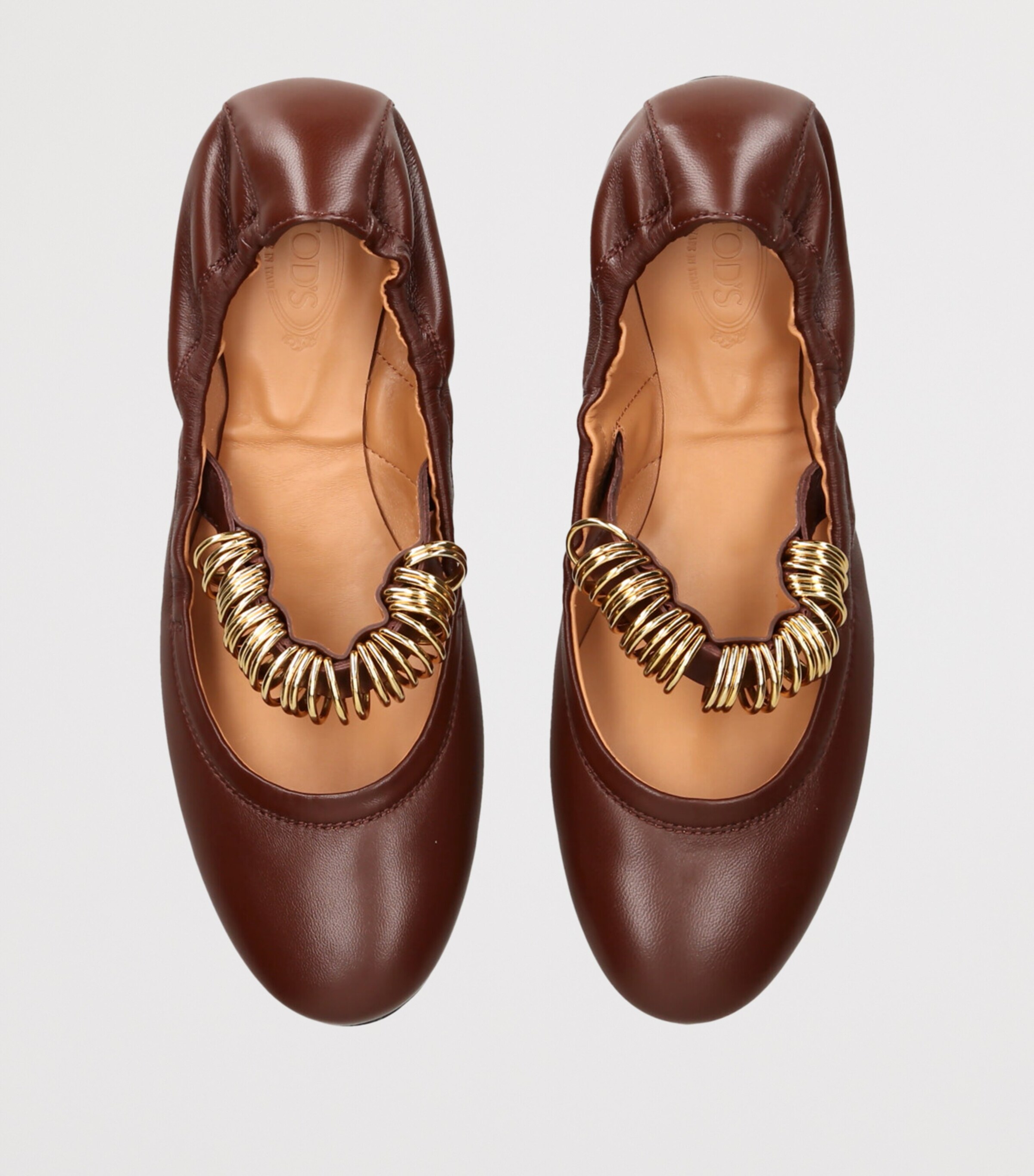 Tod's Leather Ballet Flats Wine Image 4